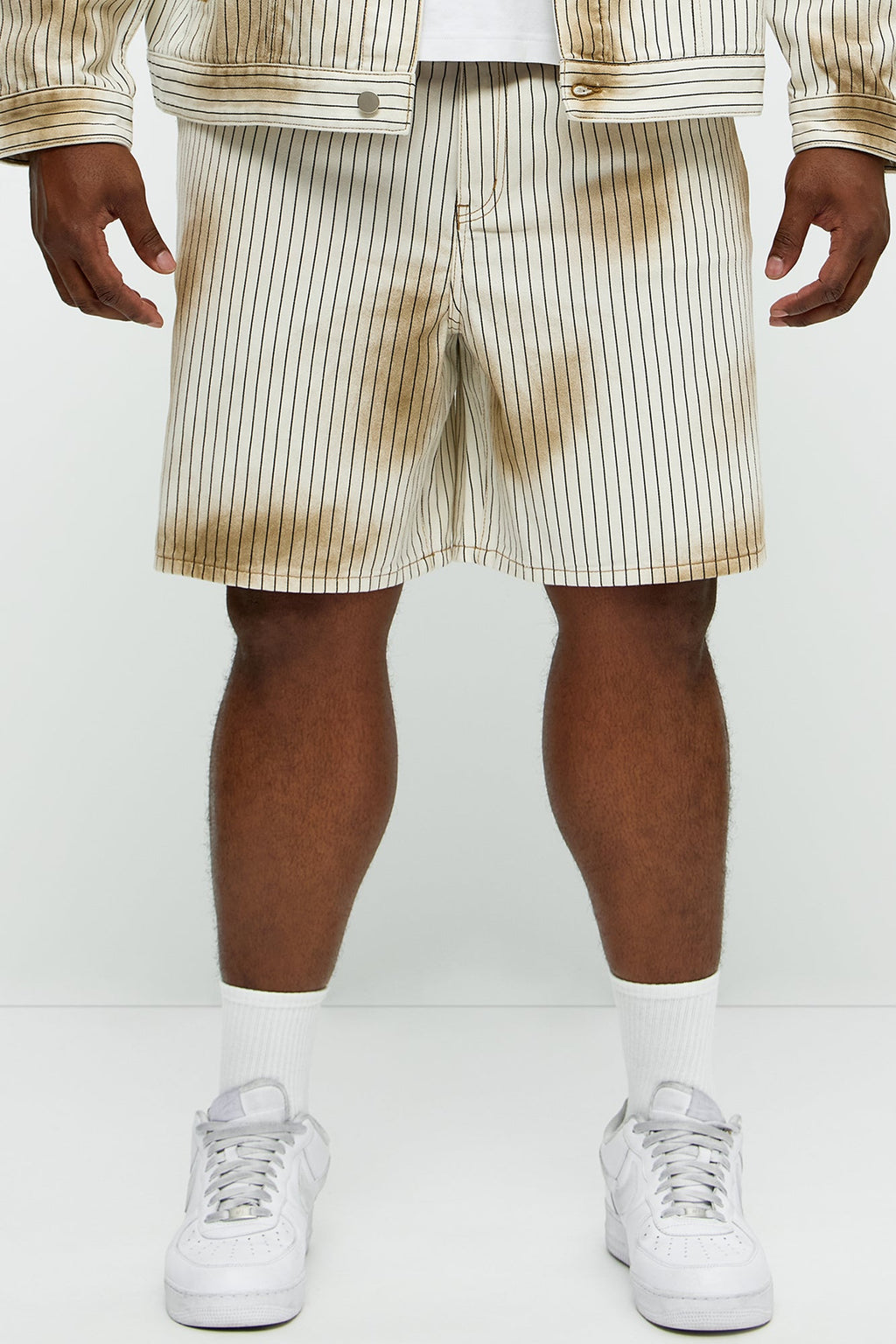 Byron Striped Relaxed Shorts - Cream/combo