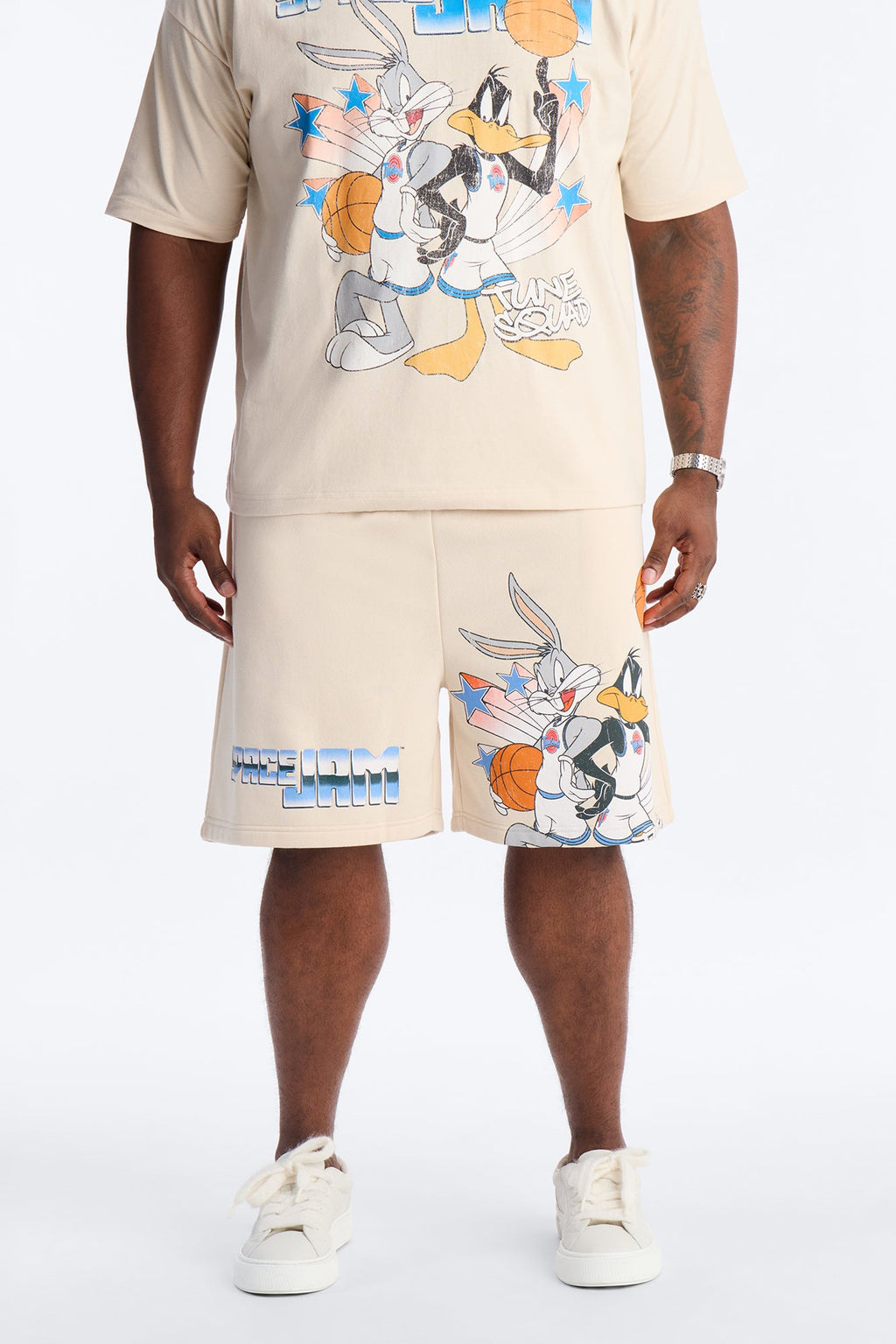 Space Jam Bugs And Duffy Sweat Shorts - Natural