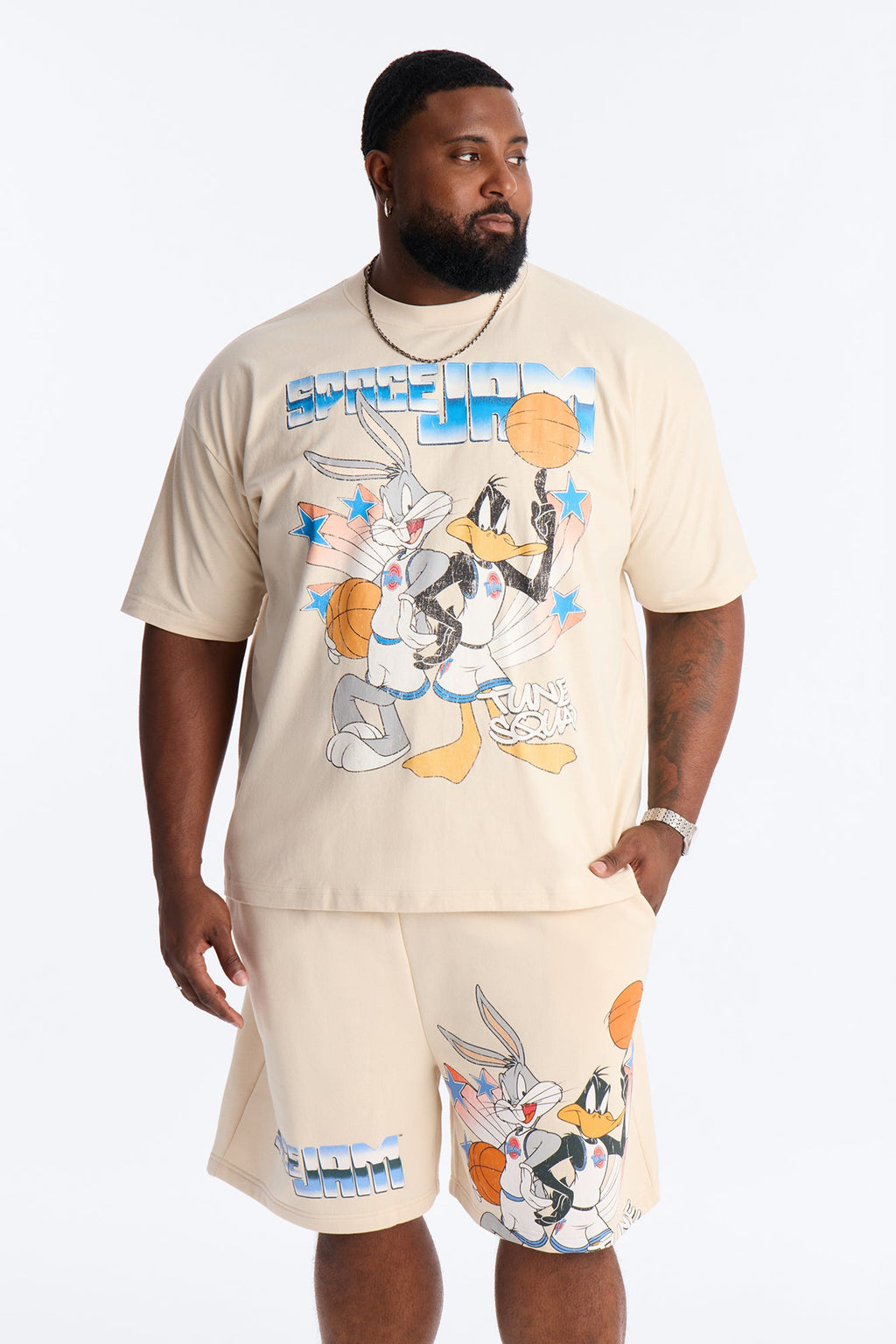 Bugs And Duffy Jam Premium Short Sleeve Shirt - Natural