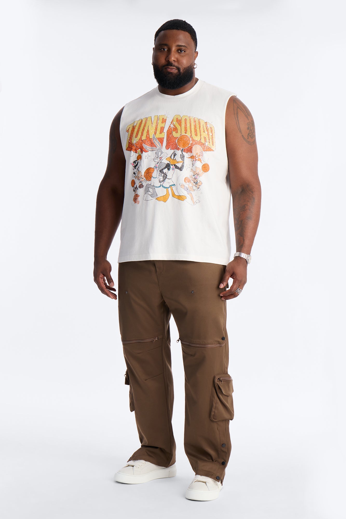 Space Jam Toon Squad Premium Vintage Muscle Tank Shirt - White