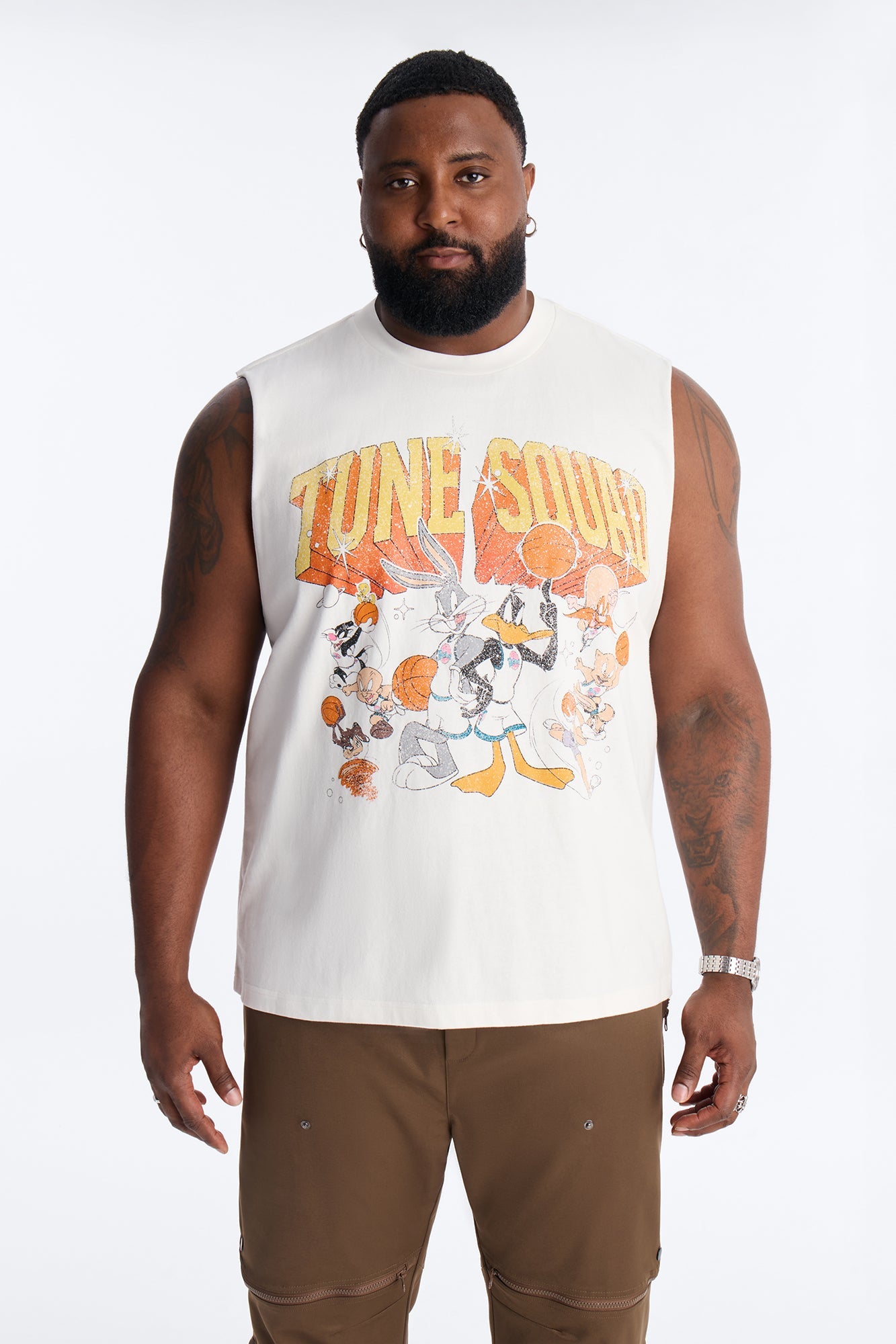 Space Jam Toon Squad Premium Vintage Muscle Tank Shirt - White