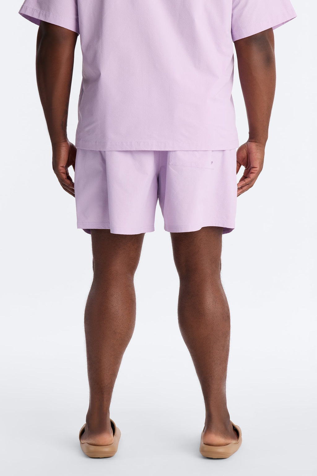 Seersucker Swim Trunk 6″ - Lavender