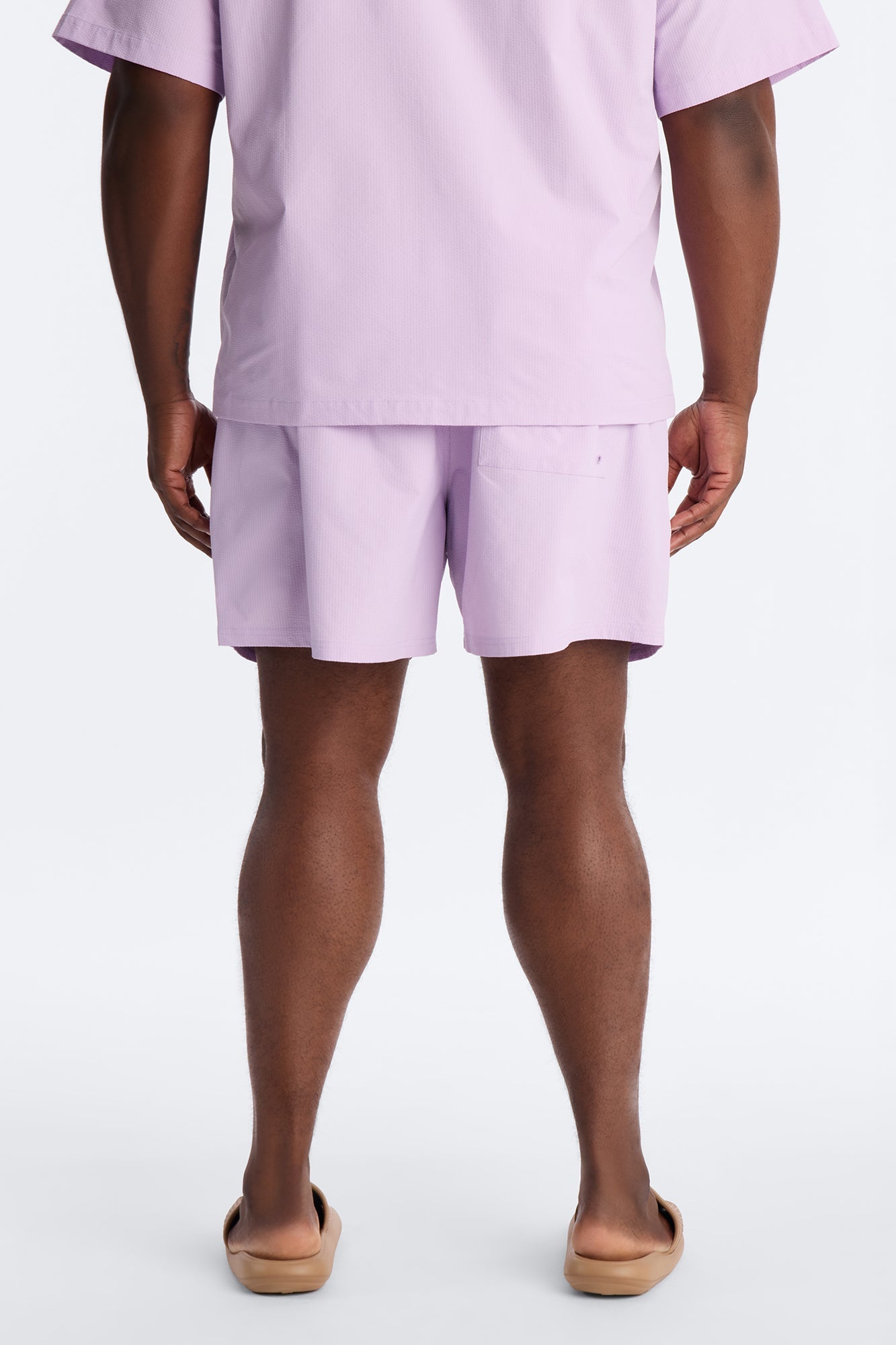 Seersucker Swim Trunk 6″ - Lavender
