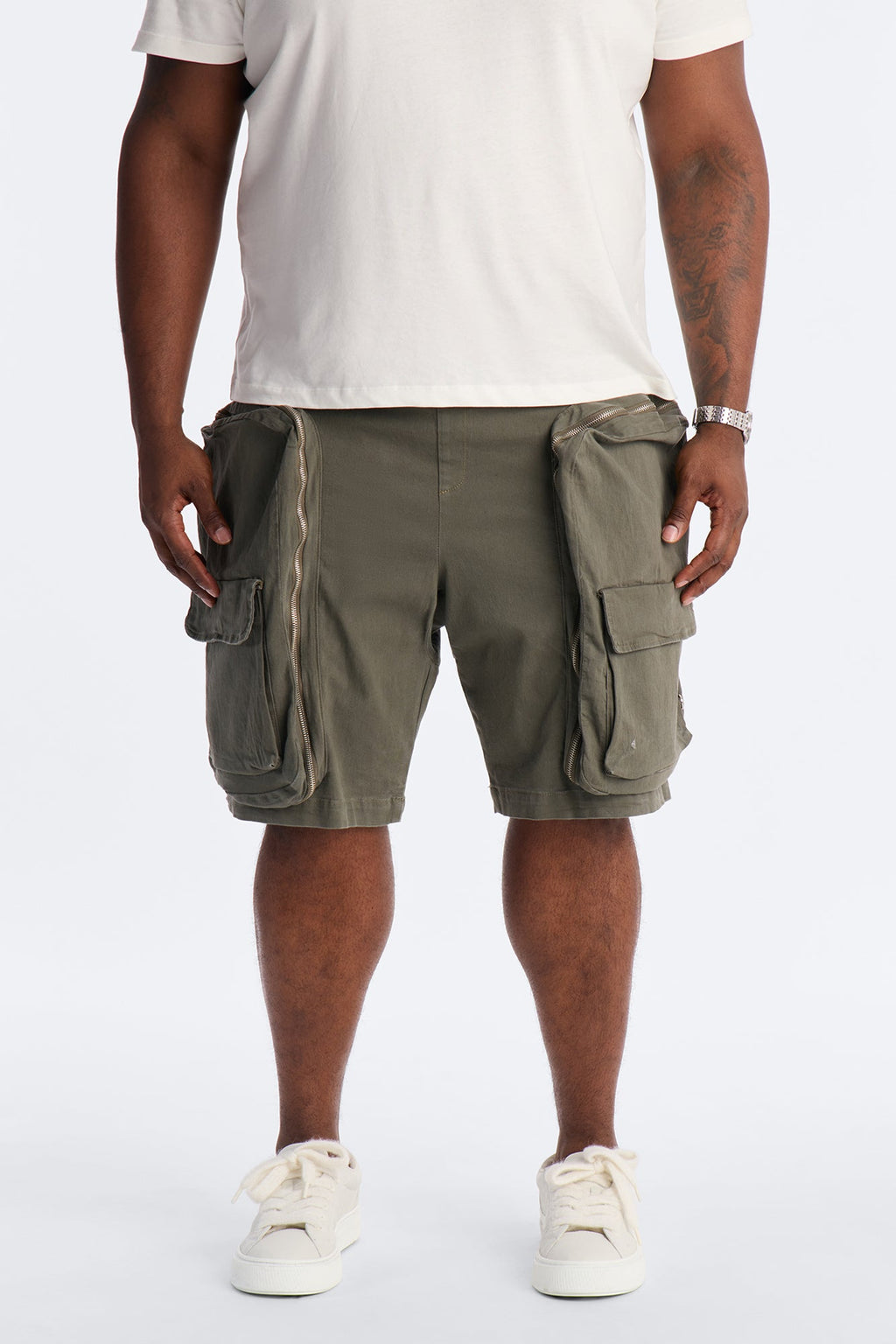 Oversized Maxed Out Utility Pocket Short - Olive