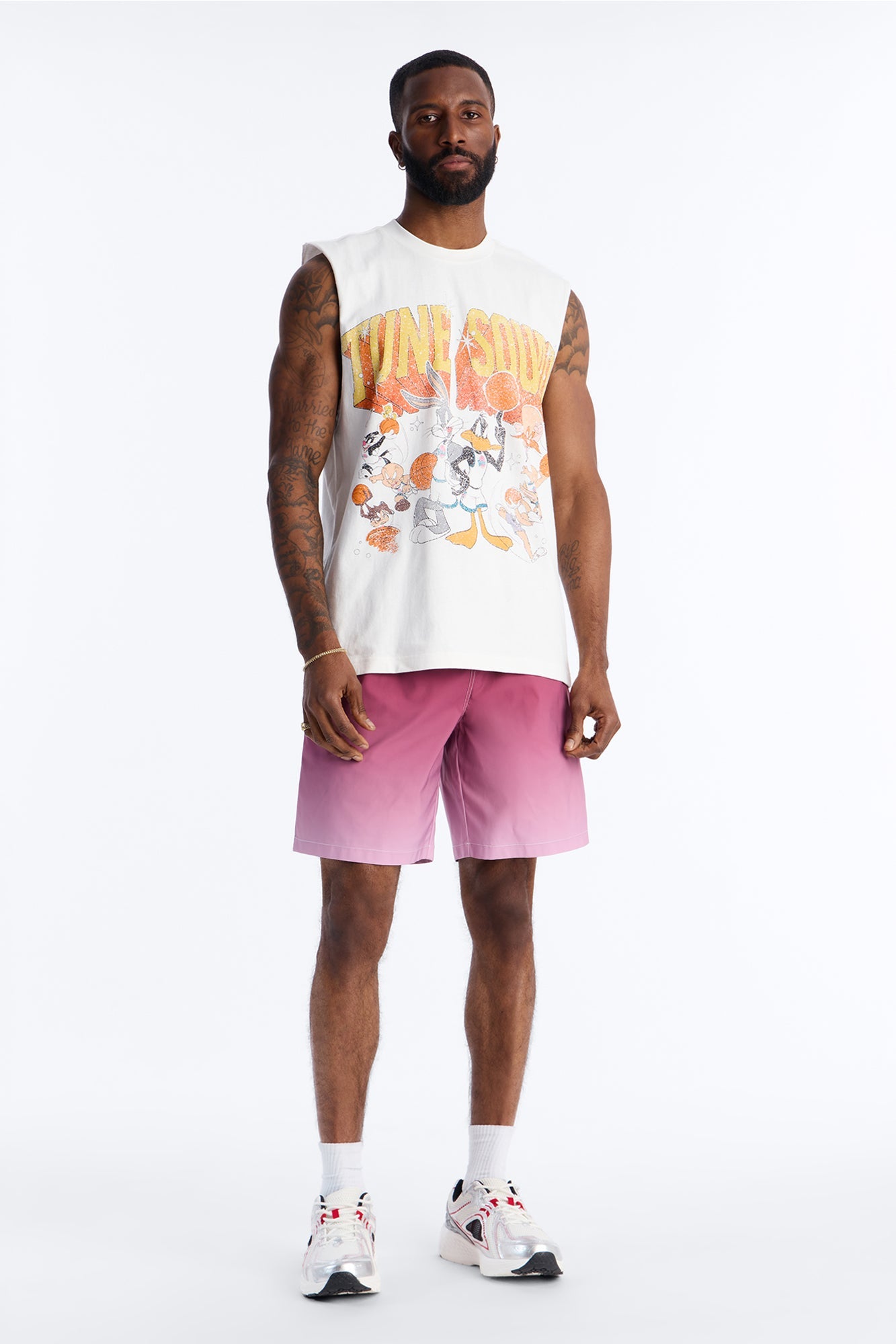 Space Jam Toon Squad Premium Vintage Muscle Tank Shirt - White