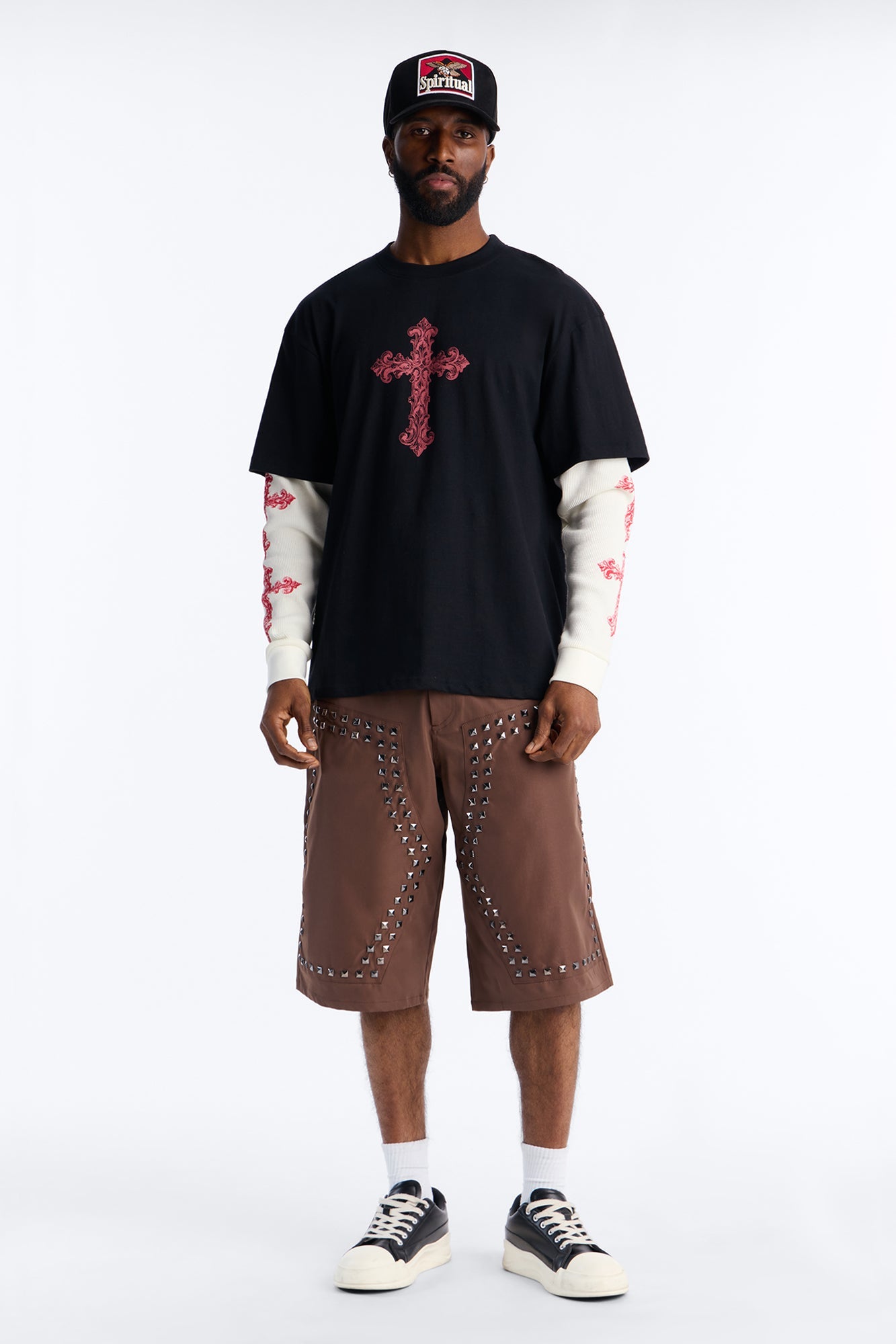 Twofer Through The Looking Glass Long Sleeve Tee - Black