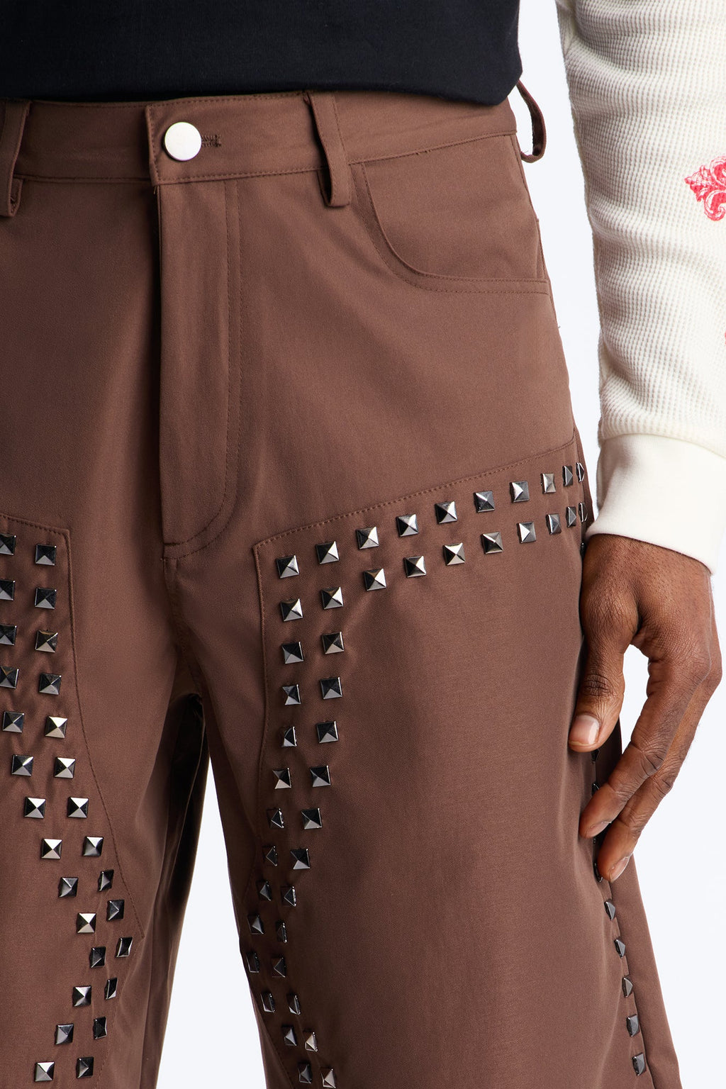 Baggy Silver Springs Studded Short - Brown