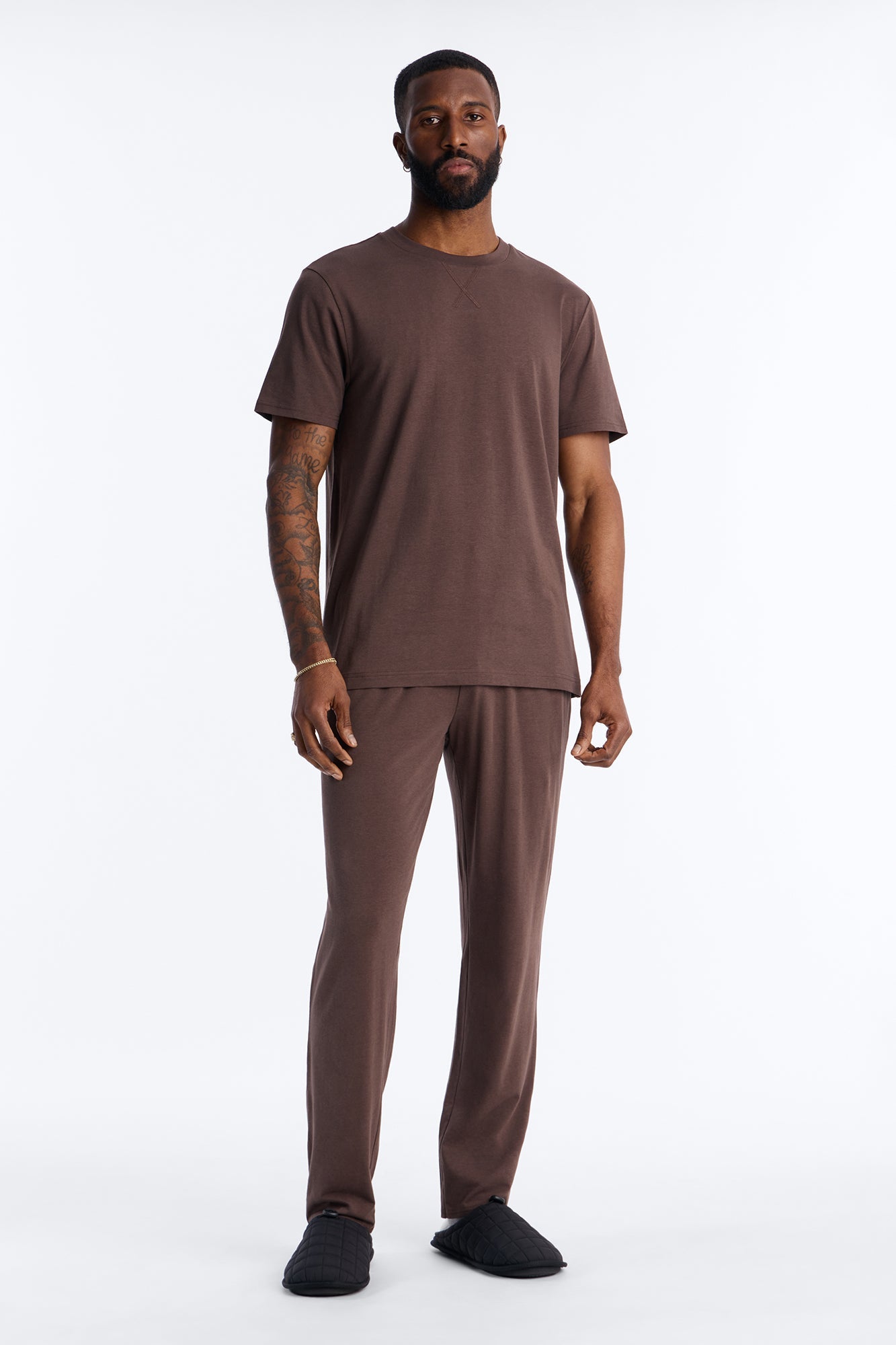 Essential Modal Lounge Short Sleeve Tee - Chocolate
