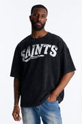 Saints Rhinestone Premium Short Sleeve Tee - Black