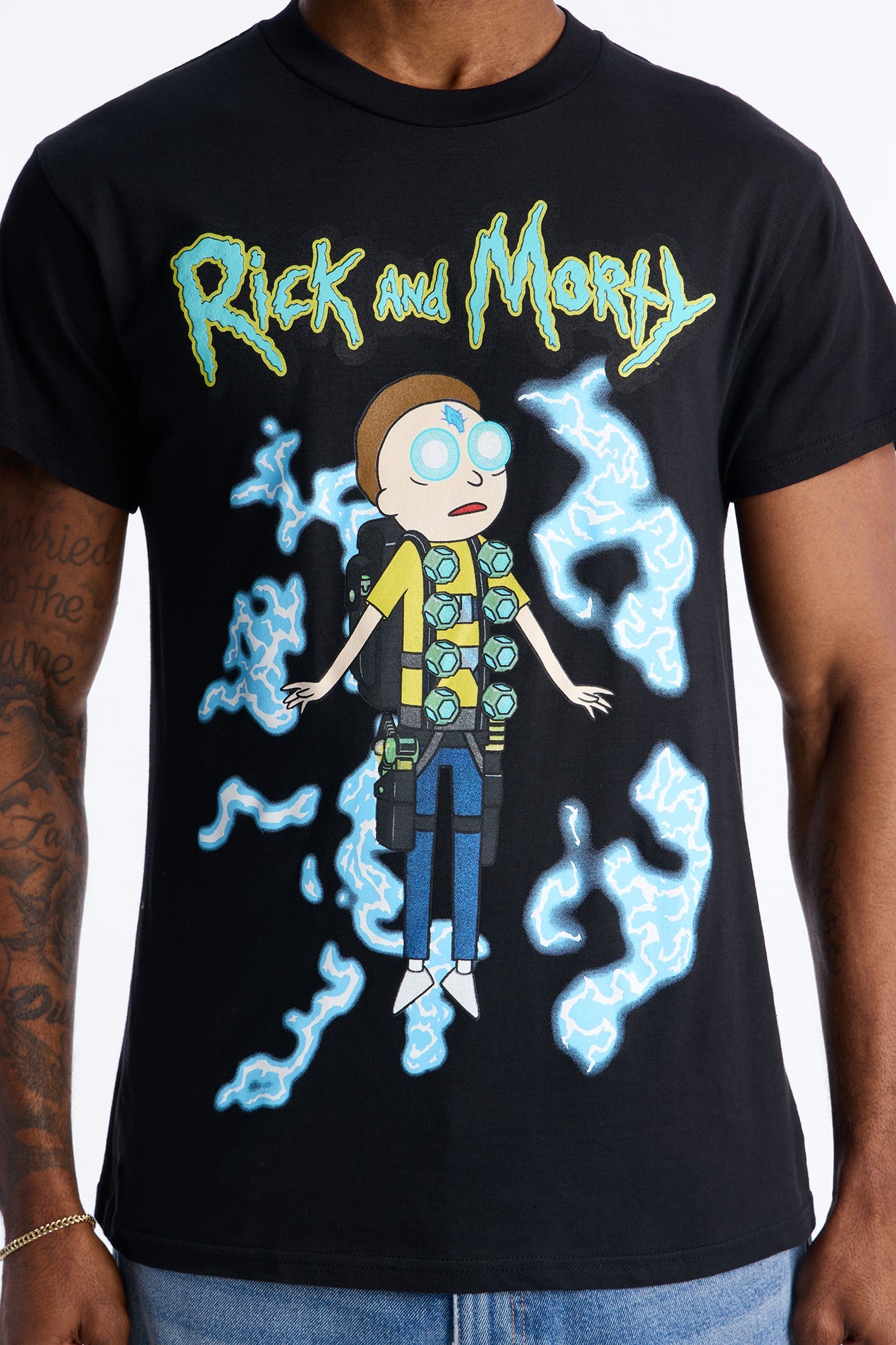 Rick And Morty RICK HAS THE POWER Short Sleeve Tee - Black