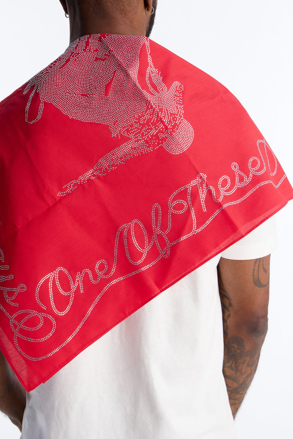 Western Rhinestone Embellished Bandana - Red