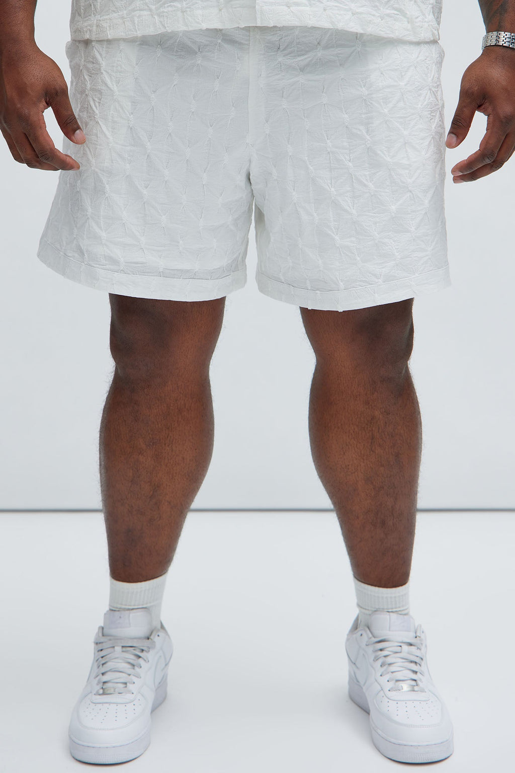 Atticus Textured Warmup Shorts - White