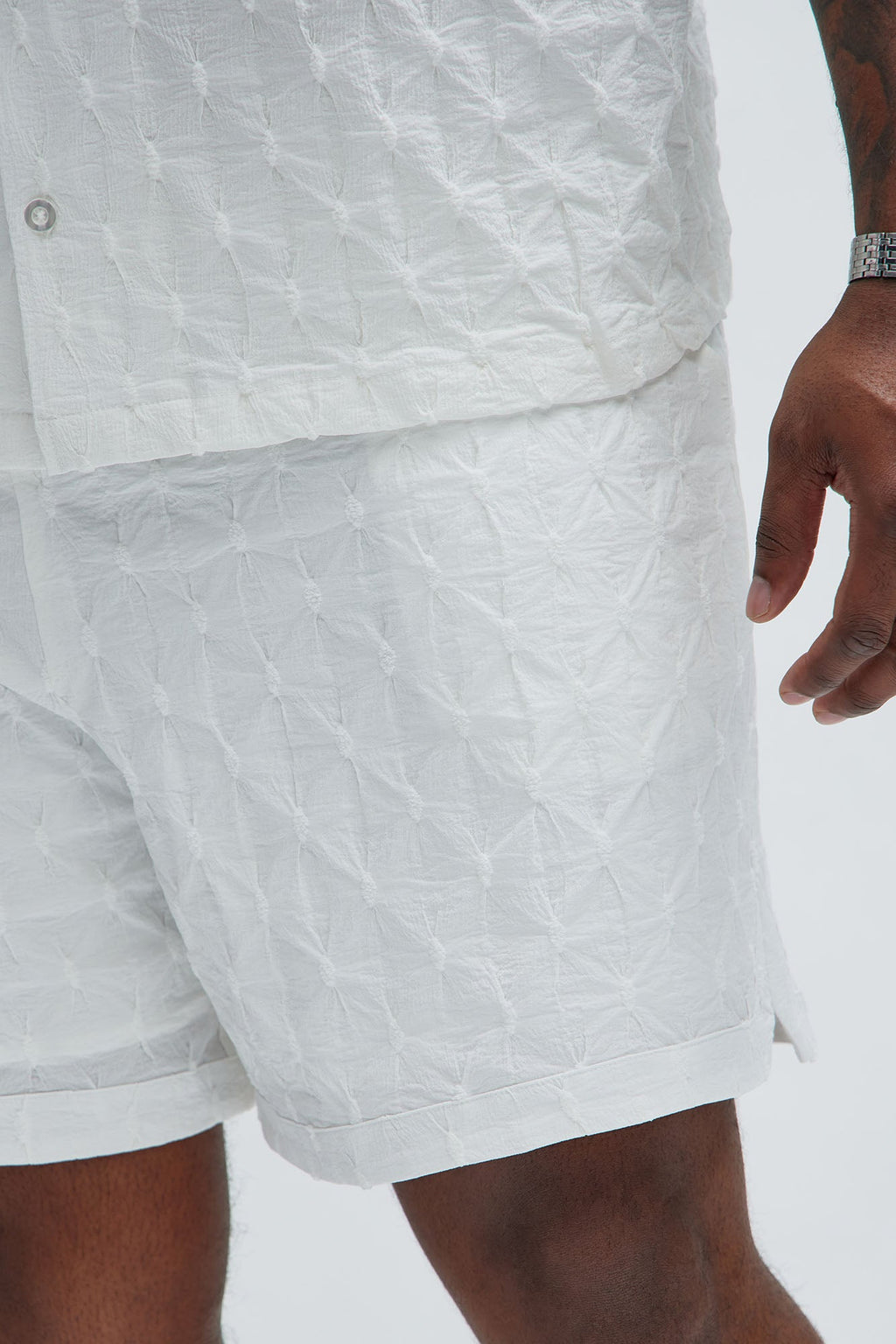 Atticus Textured Warmup Shorts - White