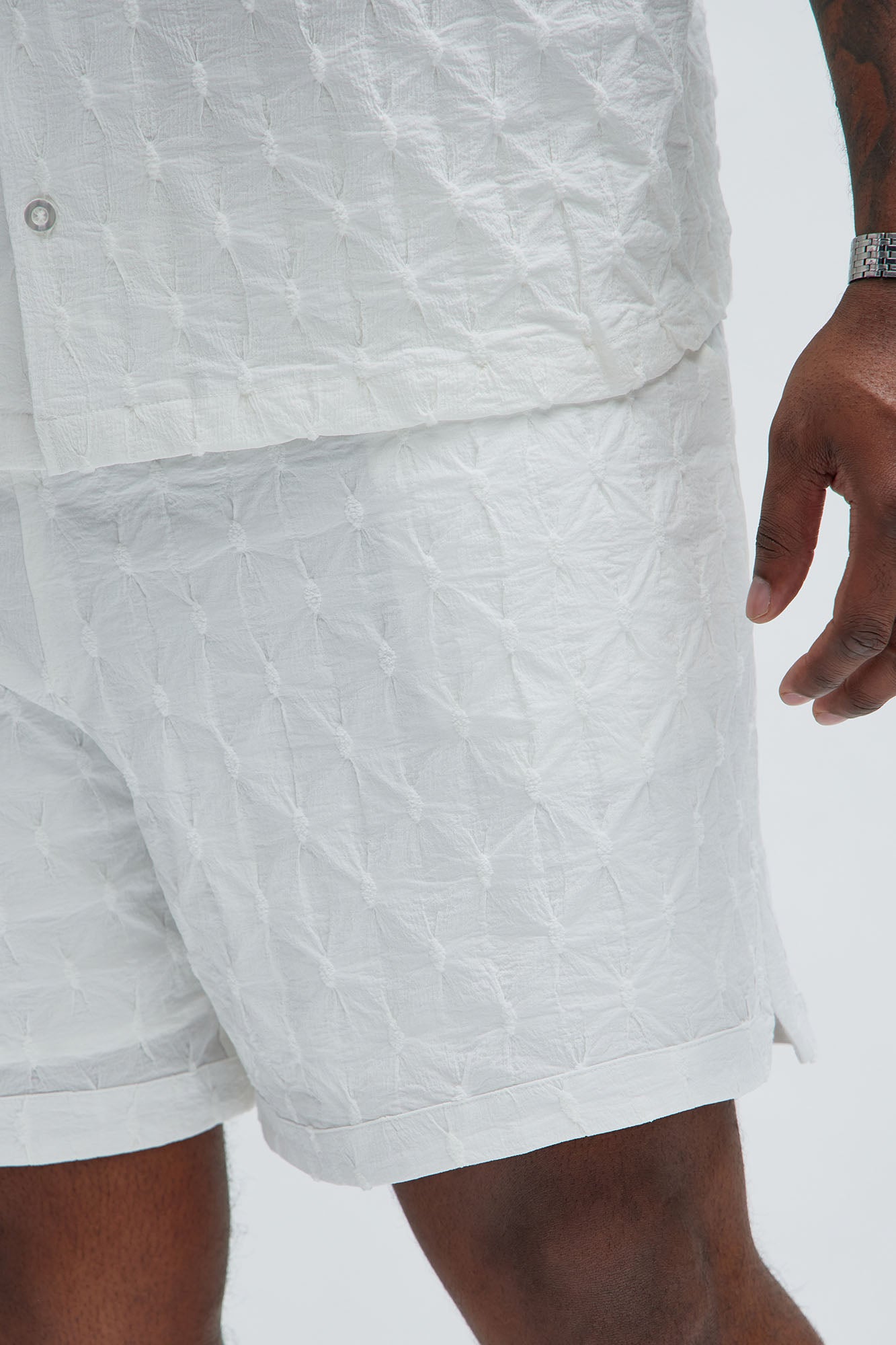 Atticus Textured Warmup Shorts - White