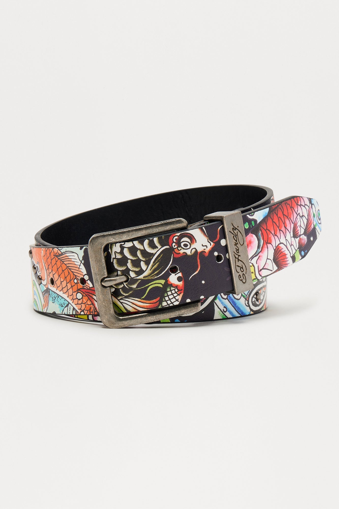 Ed Hardy Koi Graphic Belt - Multi Color