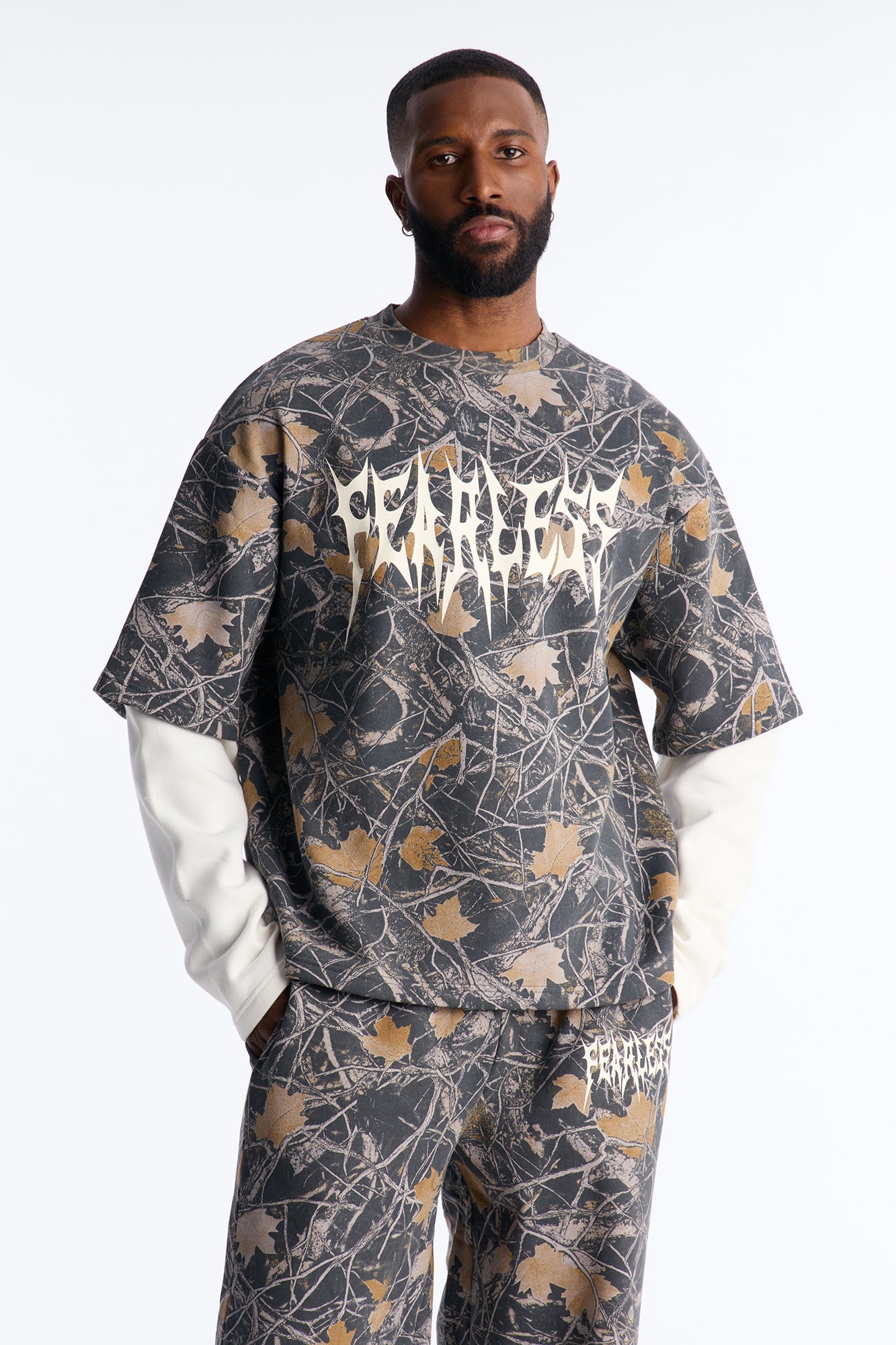 Fearless Camo Twofer Sweatshirt - Camouflage