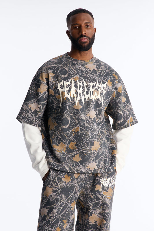Fearless Camo Twofer Sweatshirt - Camouflage