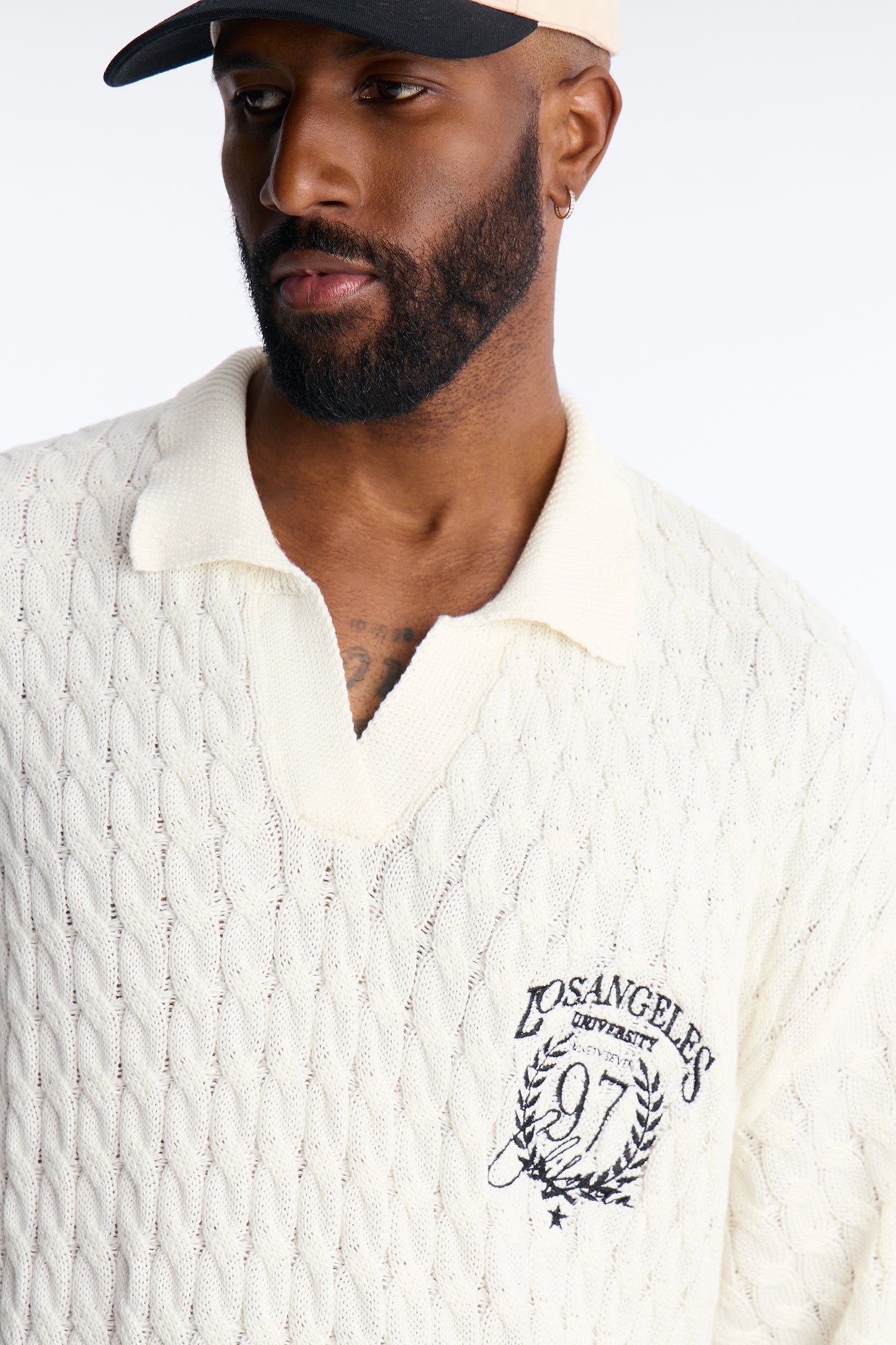 Los Angeles 97 Short Sleeve Knit Johnny Polo - Off White
