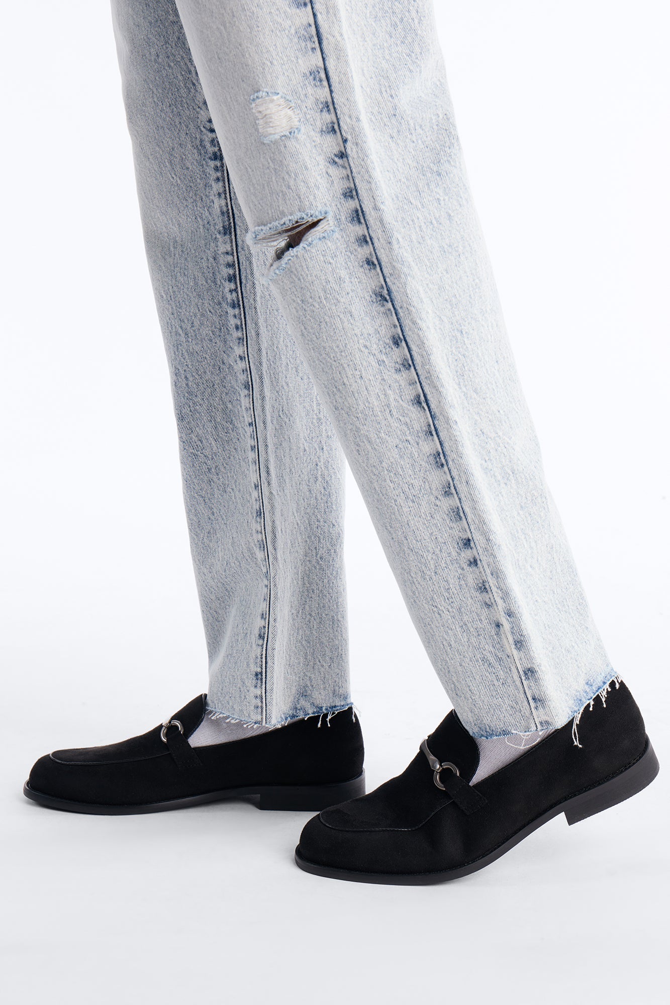 Classic Slip On Metal Detail Loafer - Black