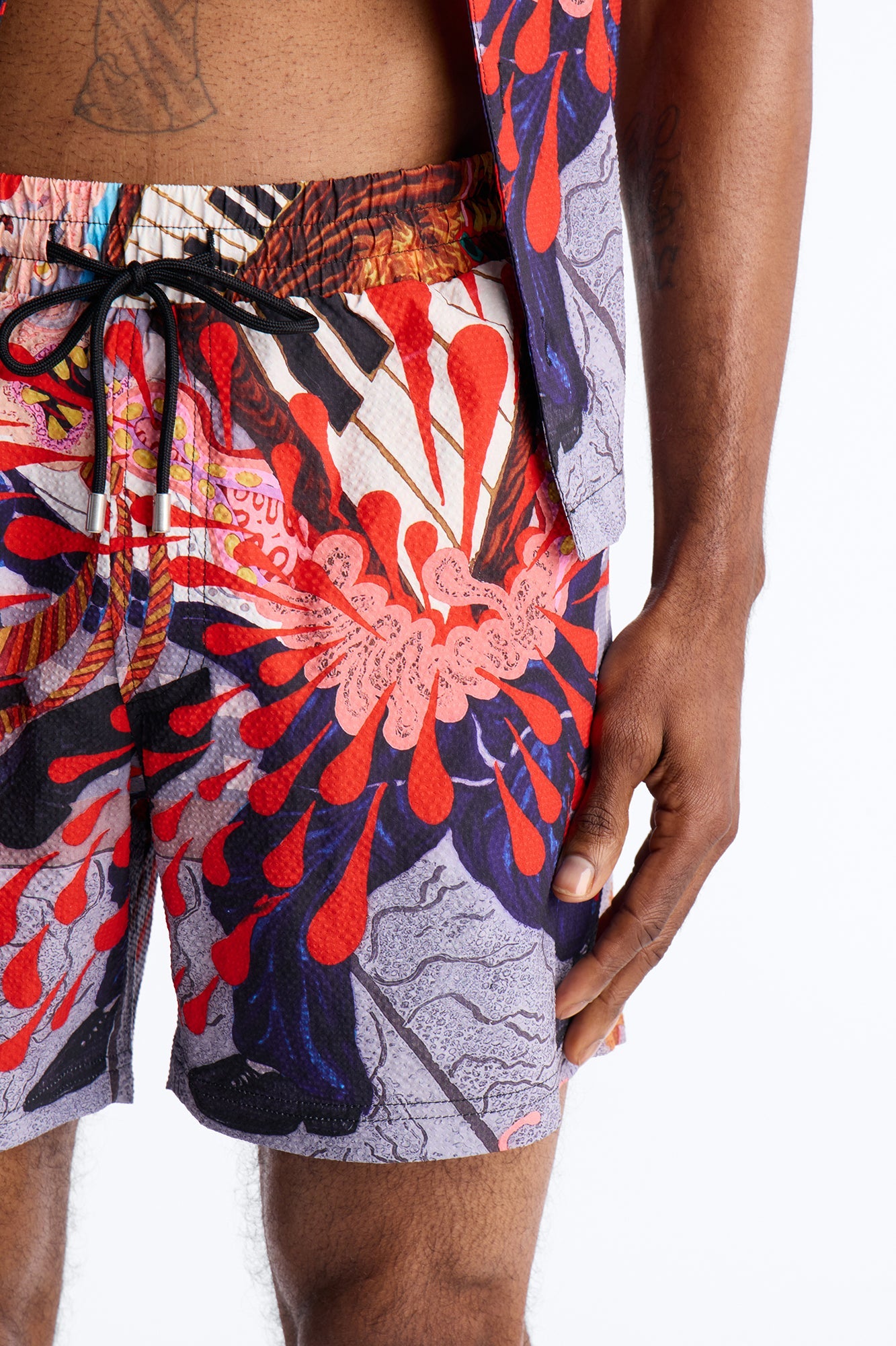 Jazz Engine Seersucker Swim Trunk 6″ - Multi Color