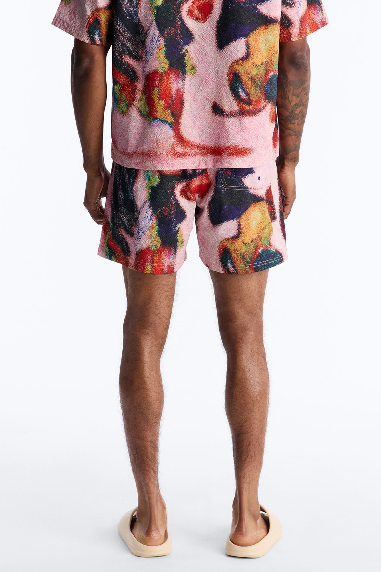 Euphoric Blur Seersucker Swim Trunk 6″ - Multi Color