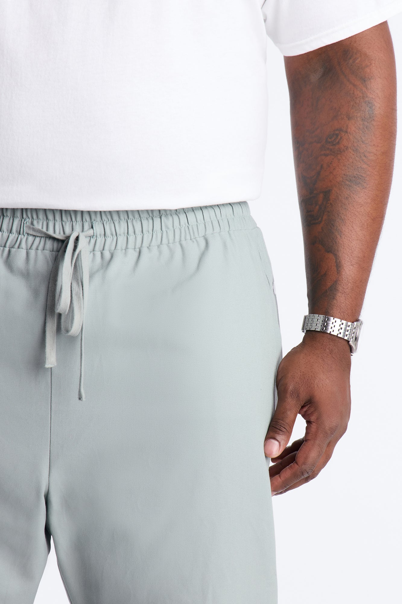 Straight Print Hint Studded Pant - Grey
