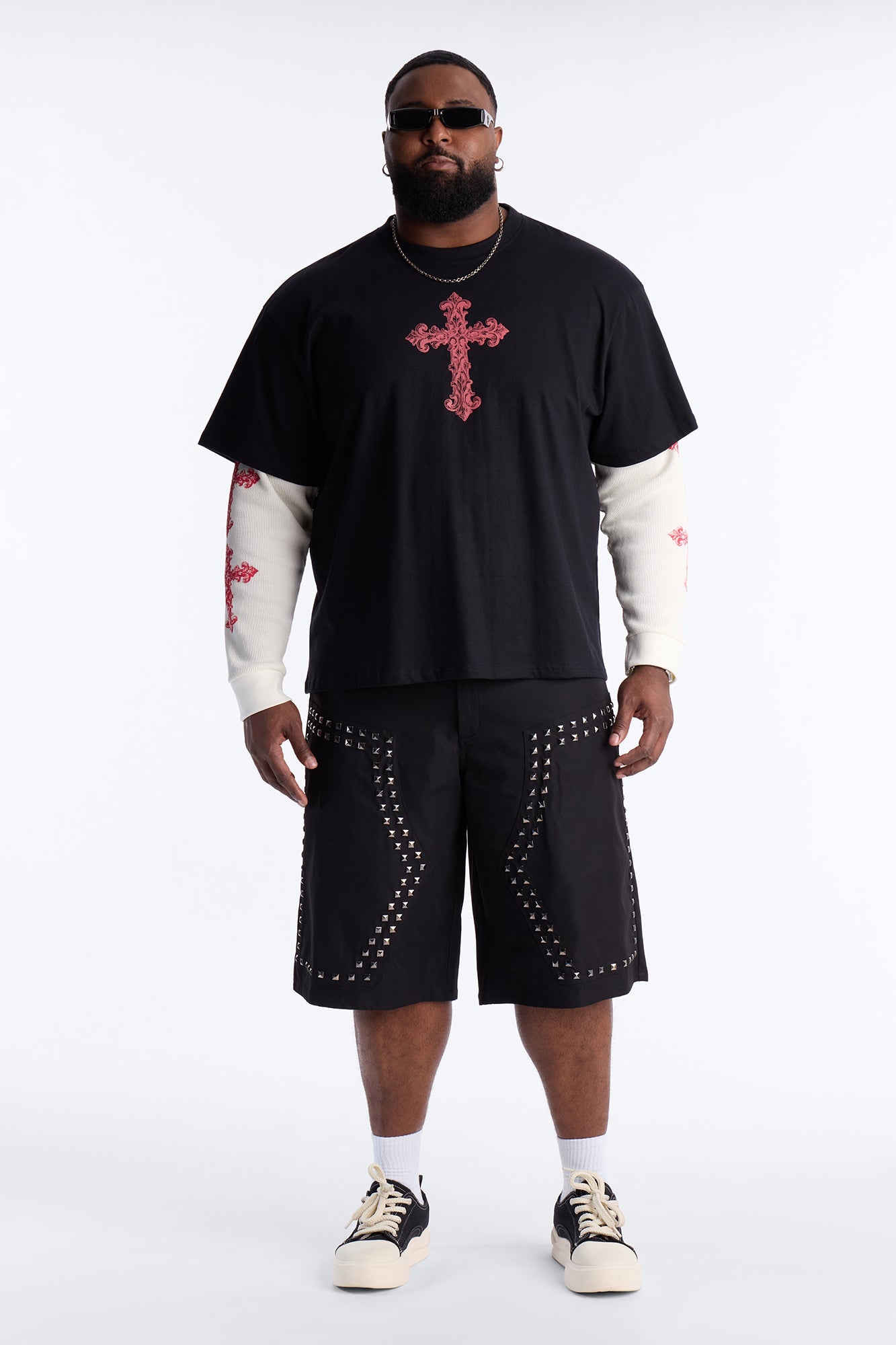 Twofer Through The Looking Glass Long Sleeve Tee - Black