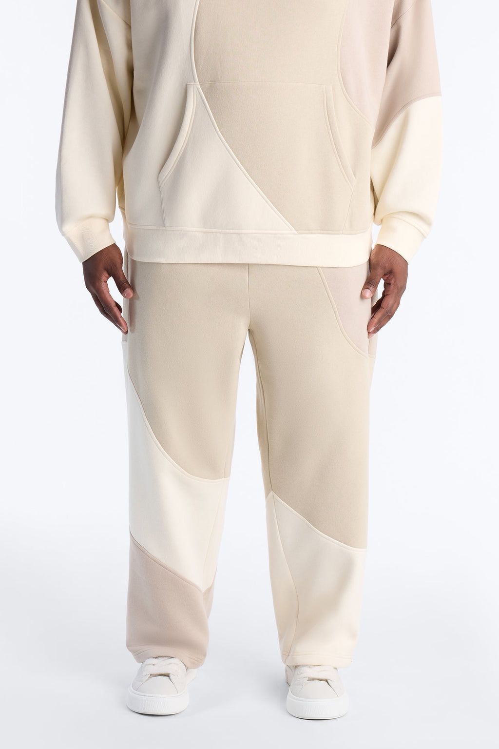 Neapolitan Paneled Straight Sweatpants - Taupe
