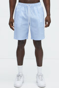 Seersucker Relaxed Shorts - Blue/combo