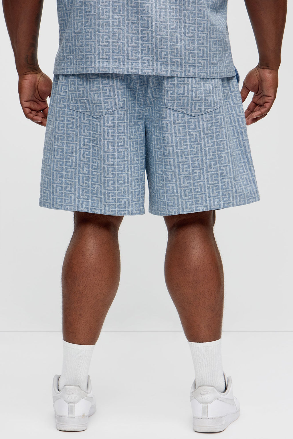 Fallon Jacquard Relaxed Shorts - Blue