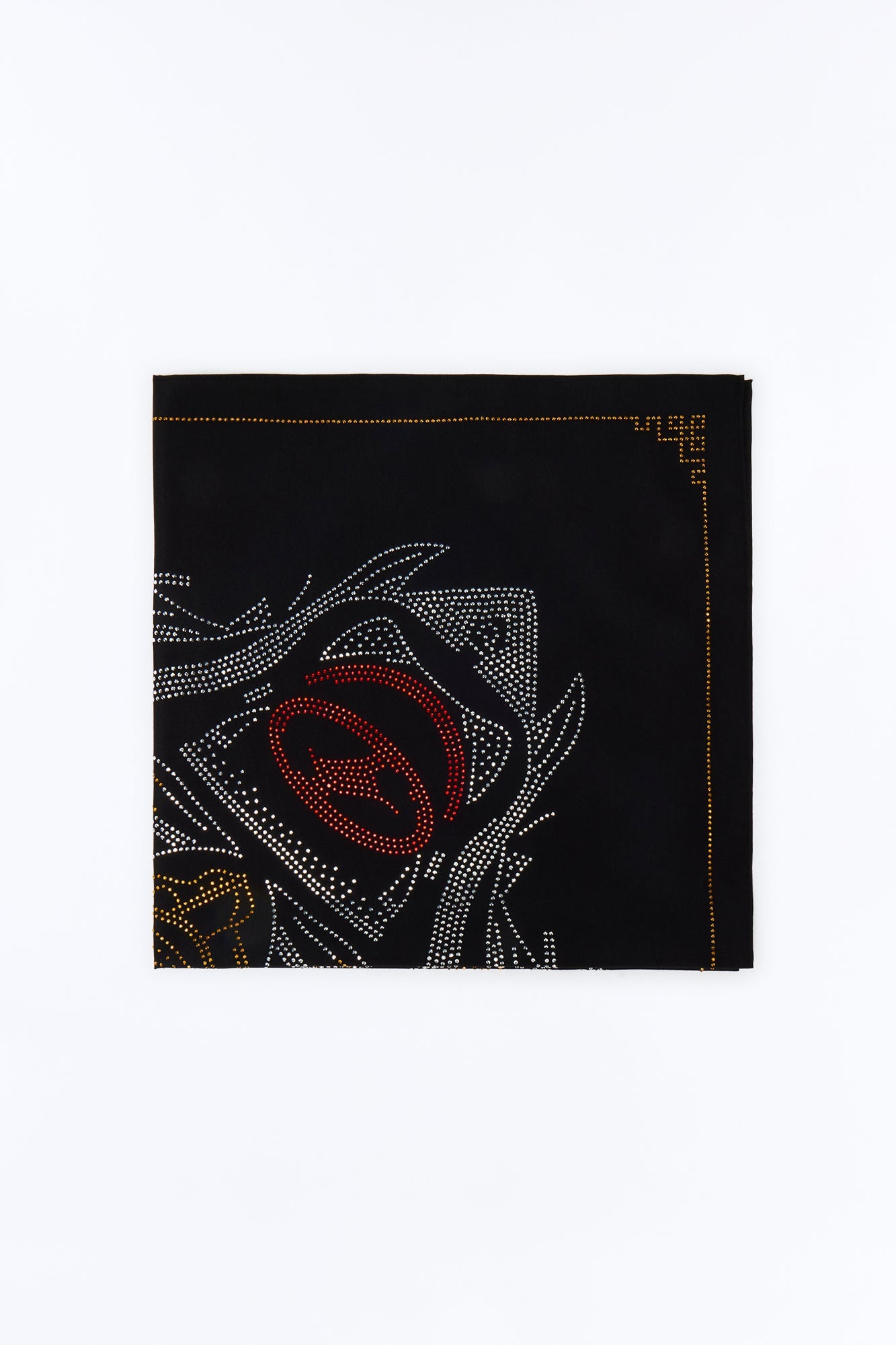 Rhinestone Tiger Graphic Large Bandana - Black