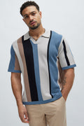 Kirk Knit Short Sleeve Polo - Taupe/combo