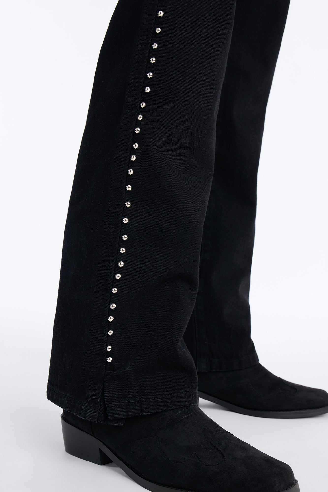 Stacked Slim Flare Iron Outlaw Slit Jean - Black