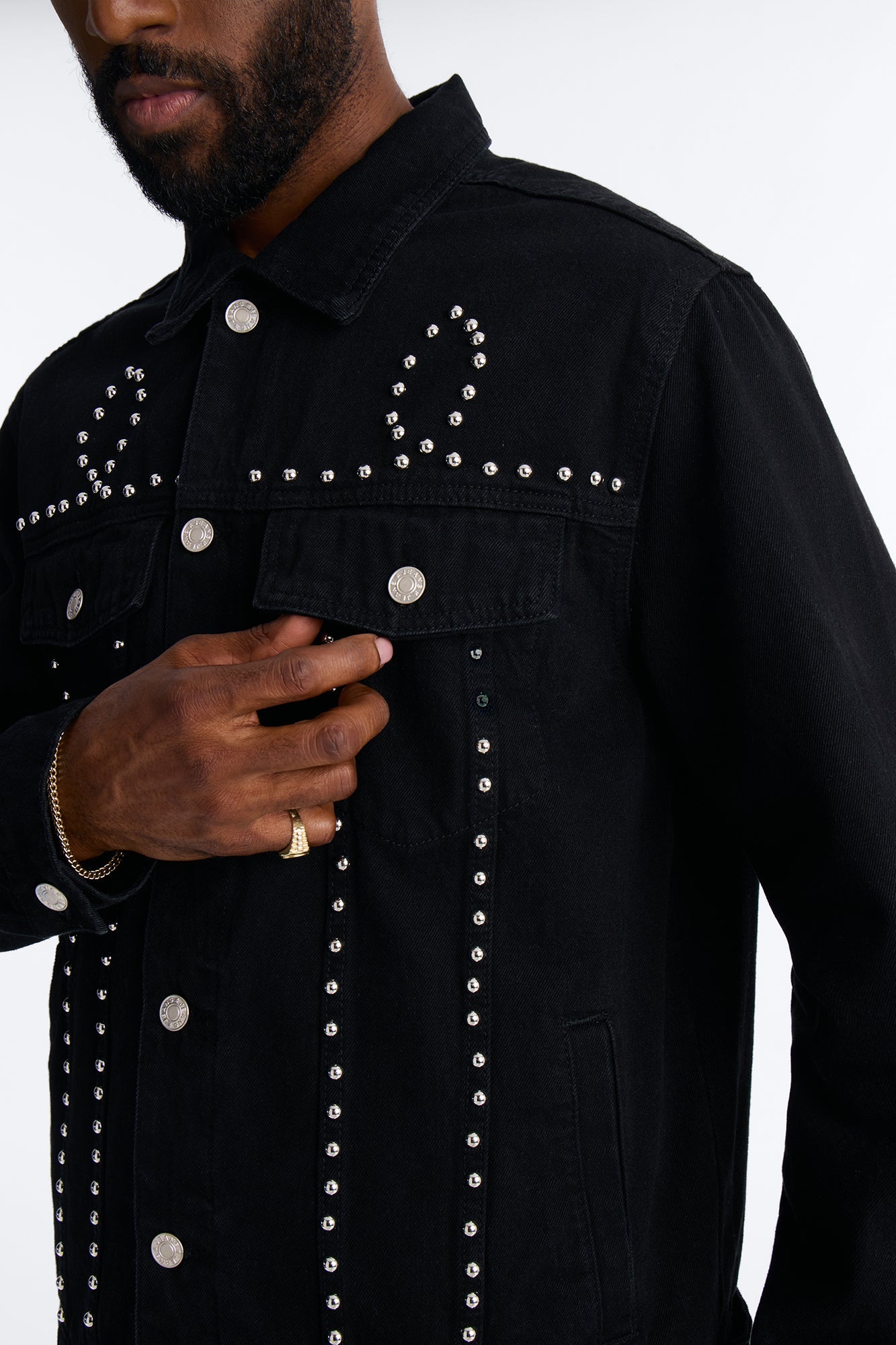 Iron Outlaw Denim Trucker Jacket - Black