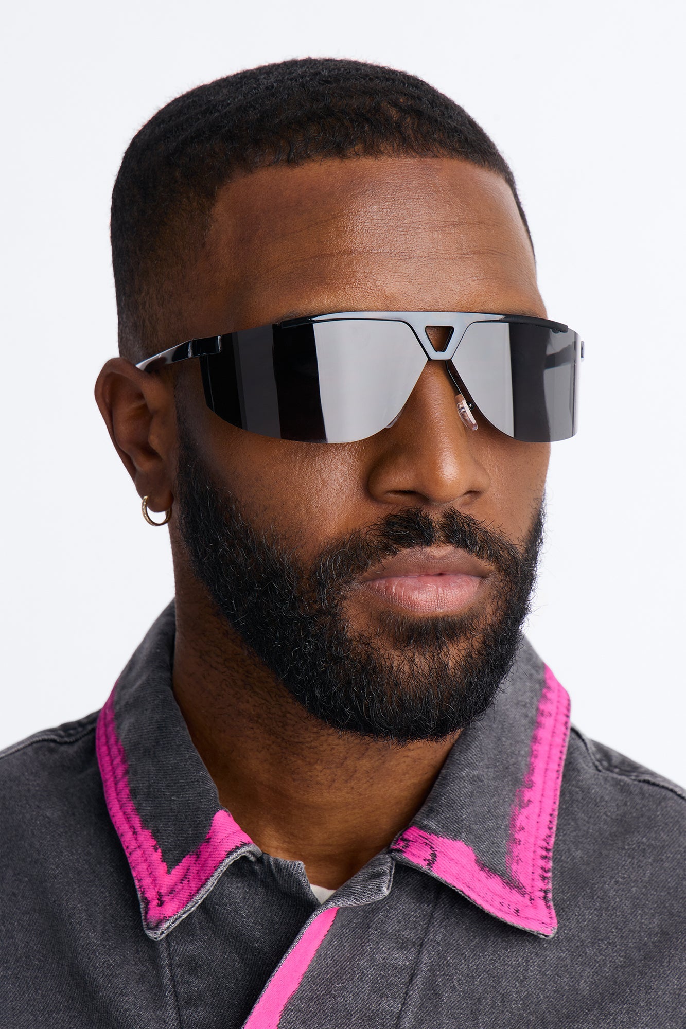 High End Wrapped Aviator Metal Sunglasses - Black