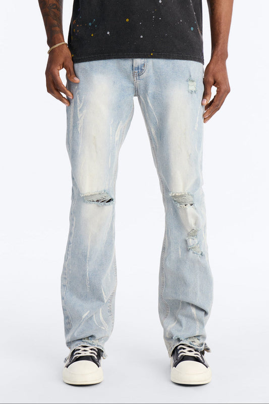 Everyday Street Stacked Skinny Flare Jean - Light Wash