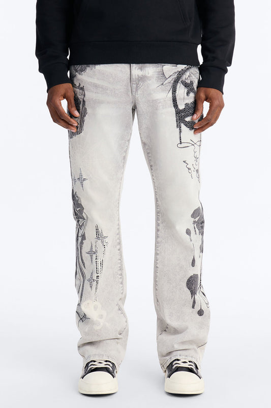 Stacked Skinny Flare Ace Royale Jean - Grey