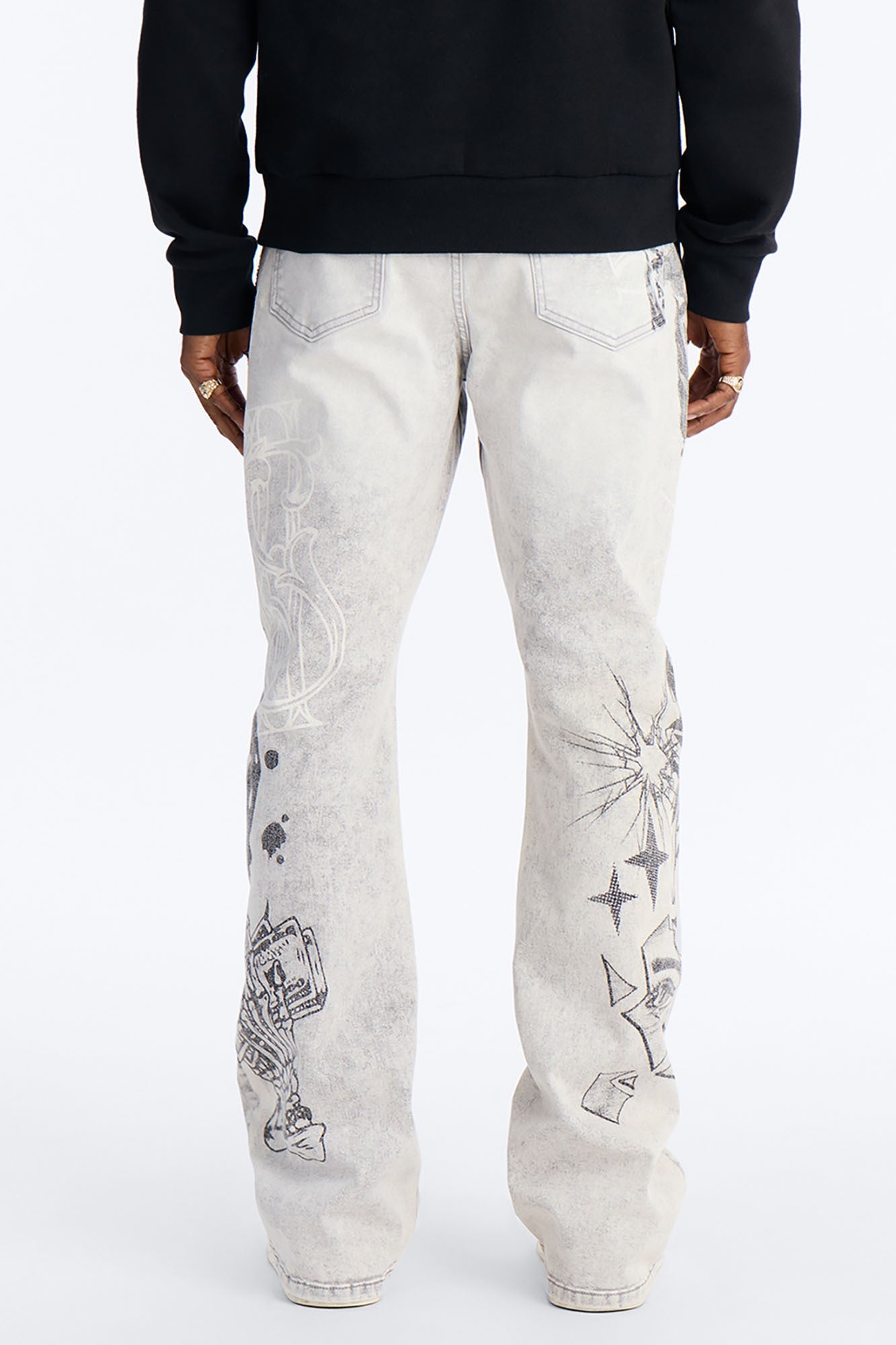 Stacked Skinny Flare Ace Royale Jean - Grey