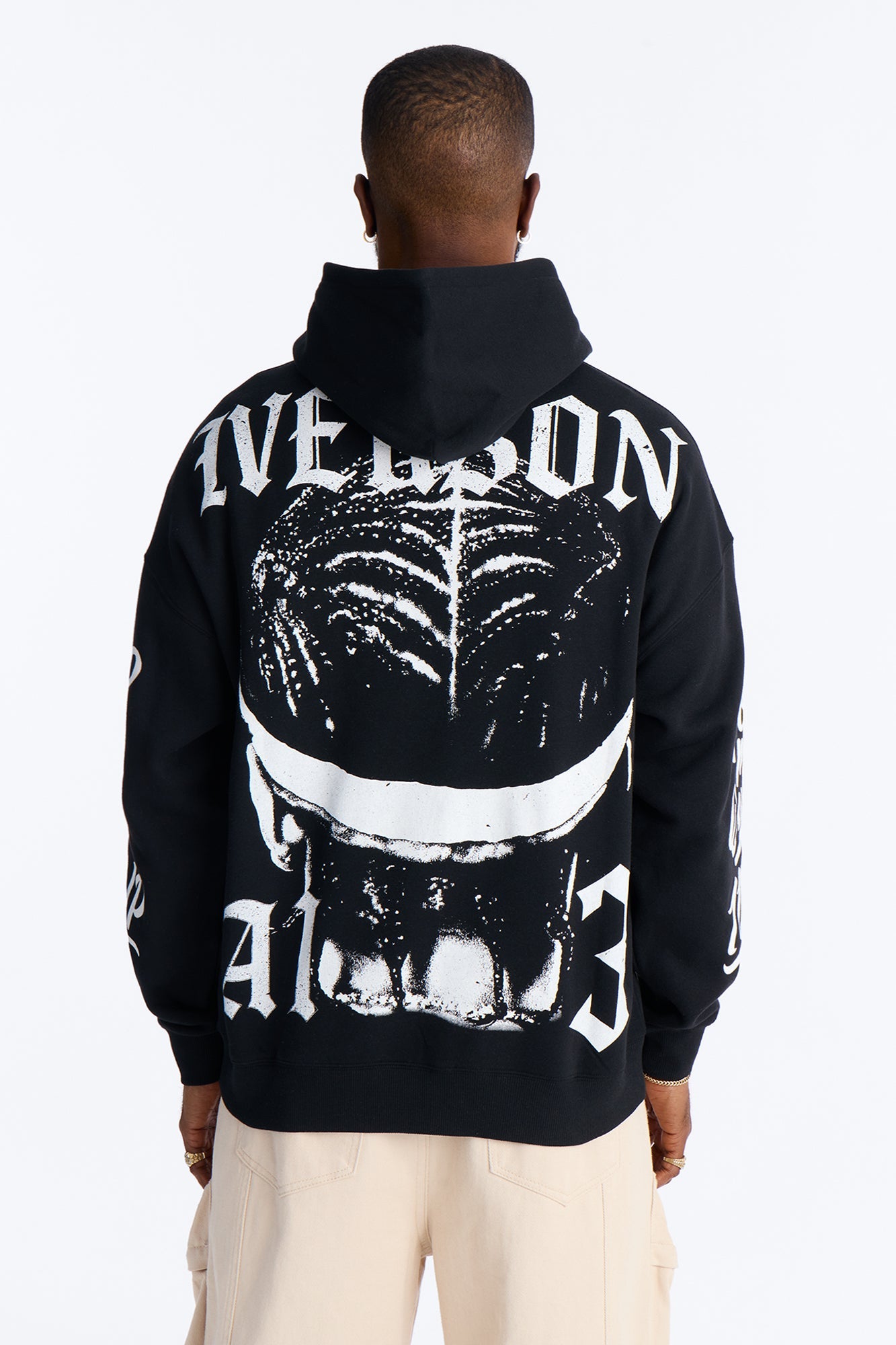 Allen Iverson MVP Embroidery Patch Oversized Hoodie - Black