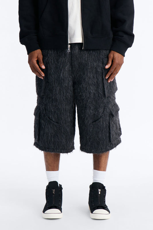 Baggy Warm Breeze Textured Short - Black