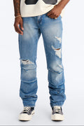 Straight Down The Street Ripped Jeans - Medium Blue Wash