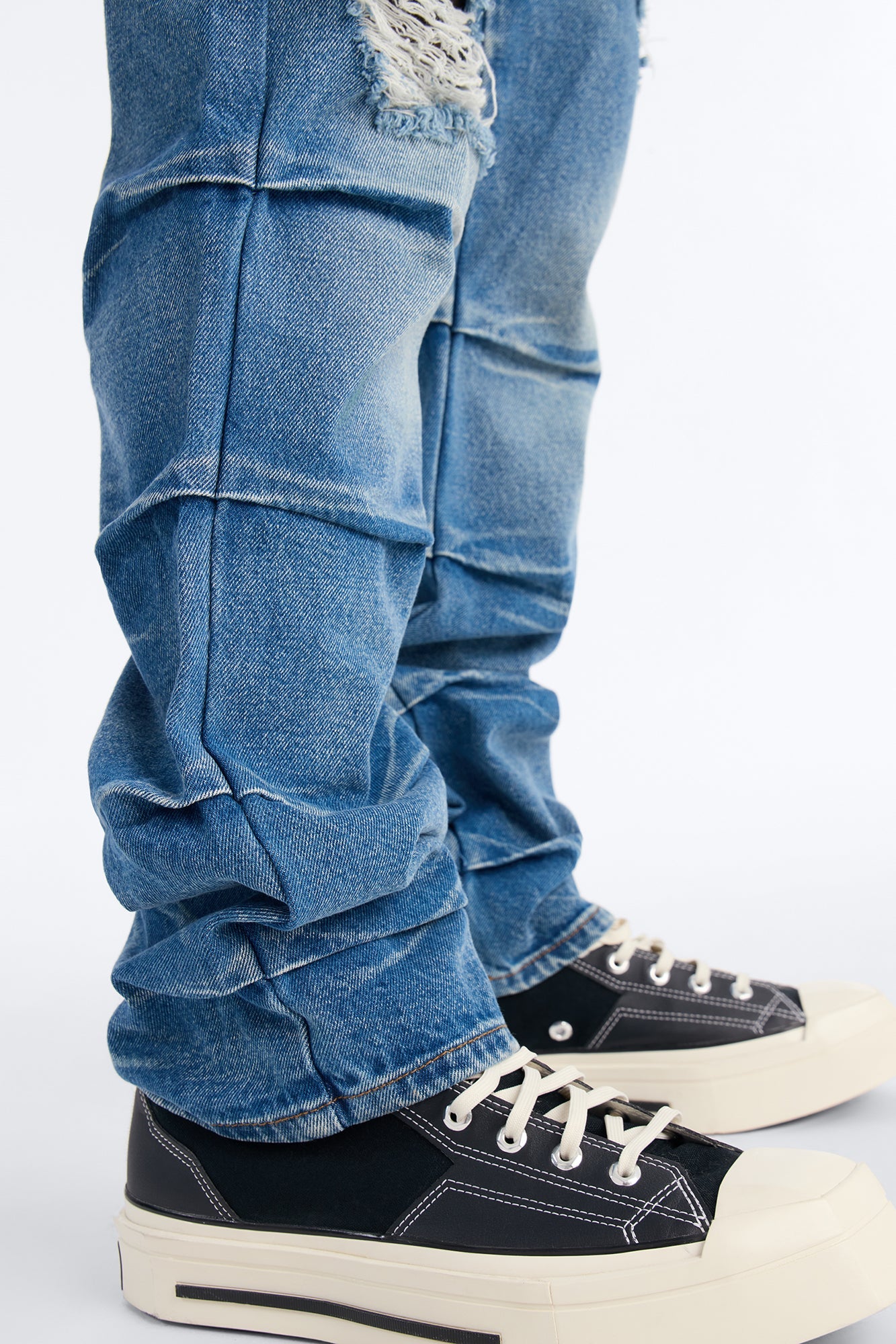Straight Down The Street Ripped Jeans - Medium Blue Wash