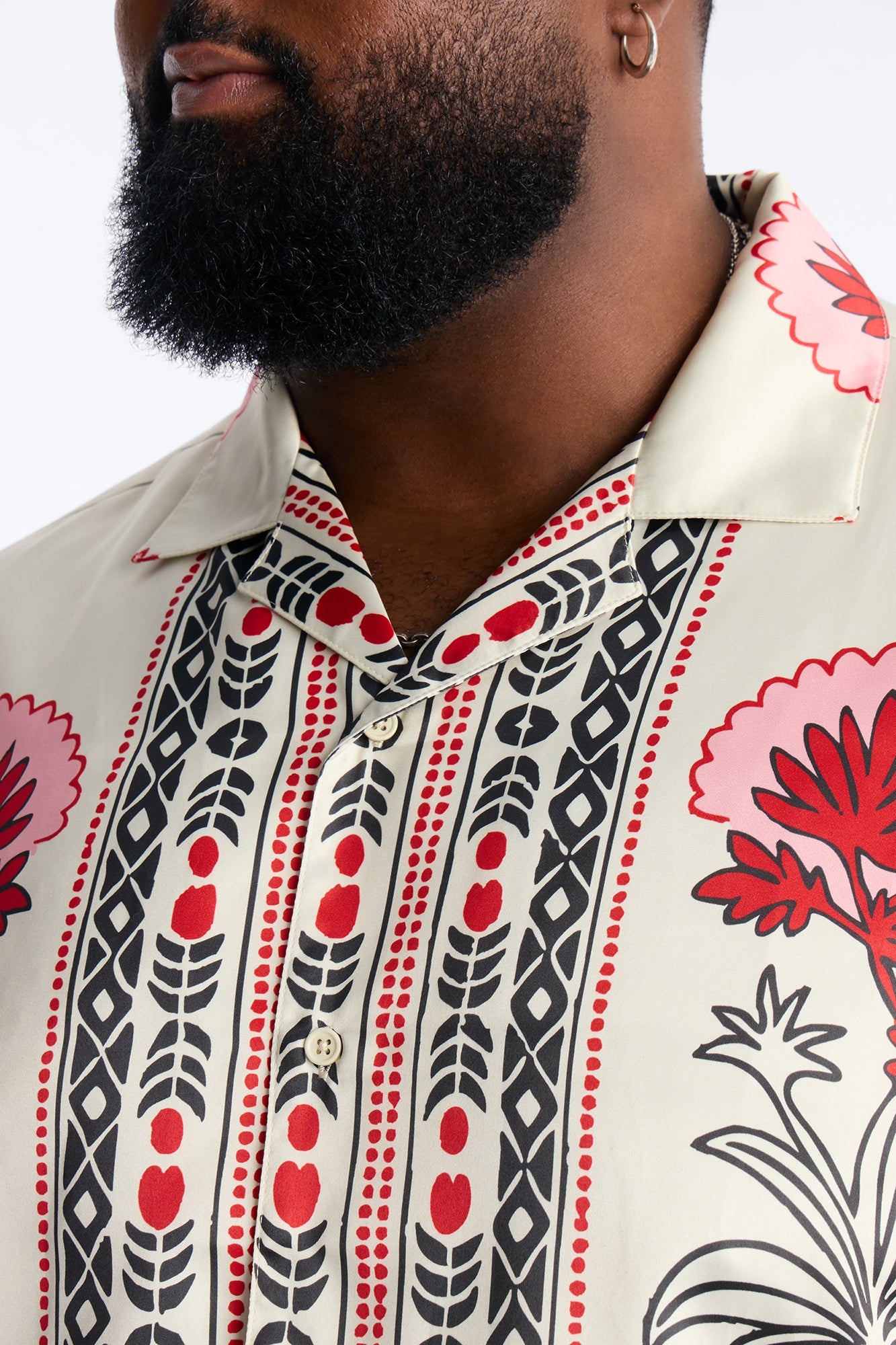 Patras Cuban Collar Button Up Shirt - White