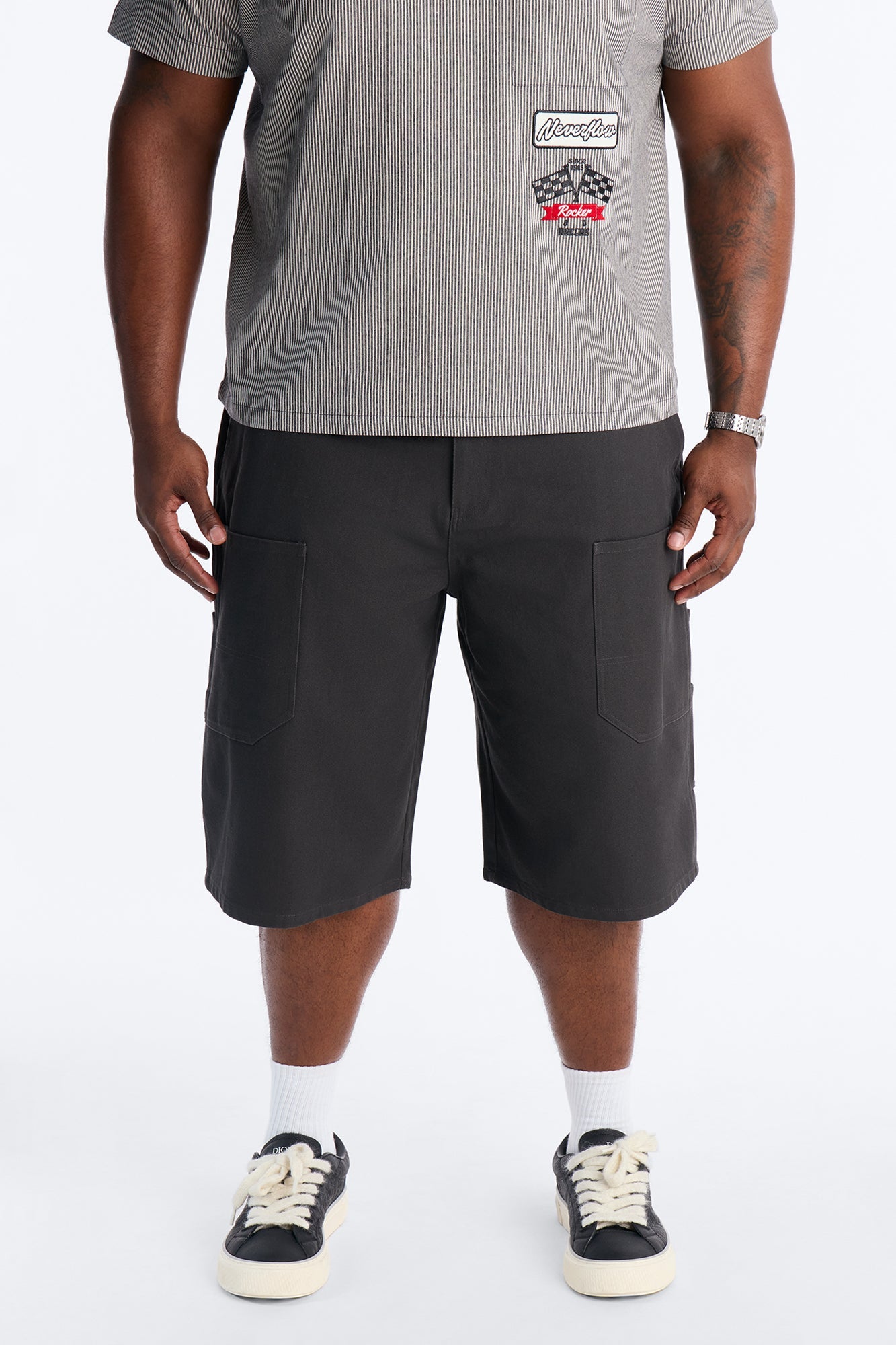 Baggy Forward Multipocket Workwear Short - Grey