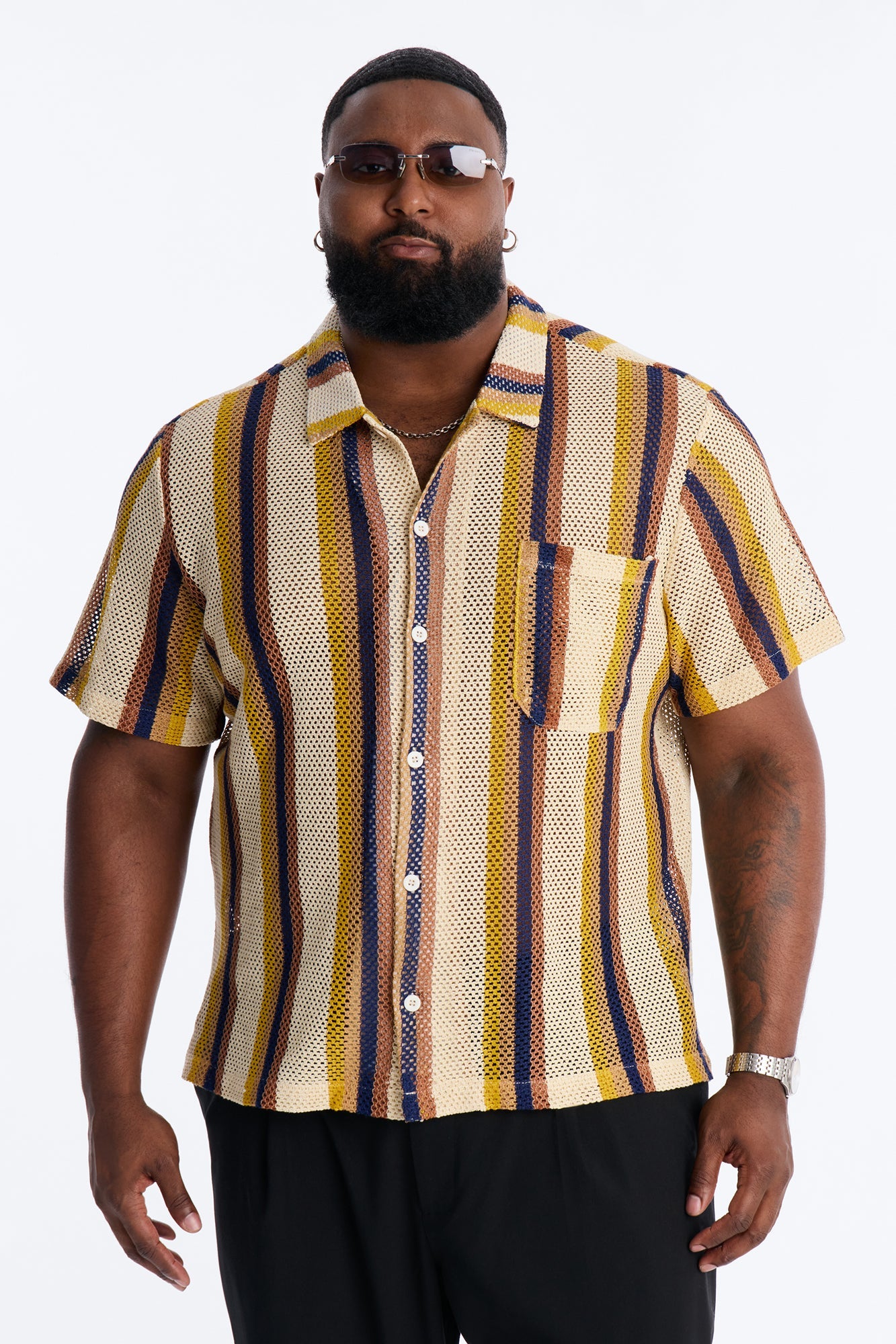 CDMX Crochet Button Up Shirt - Cream