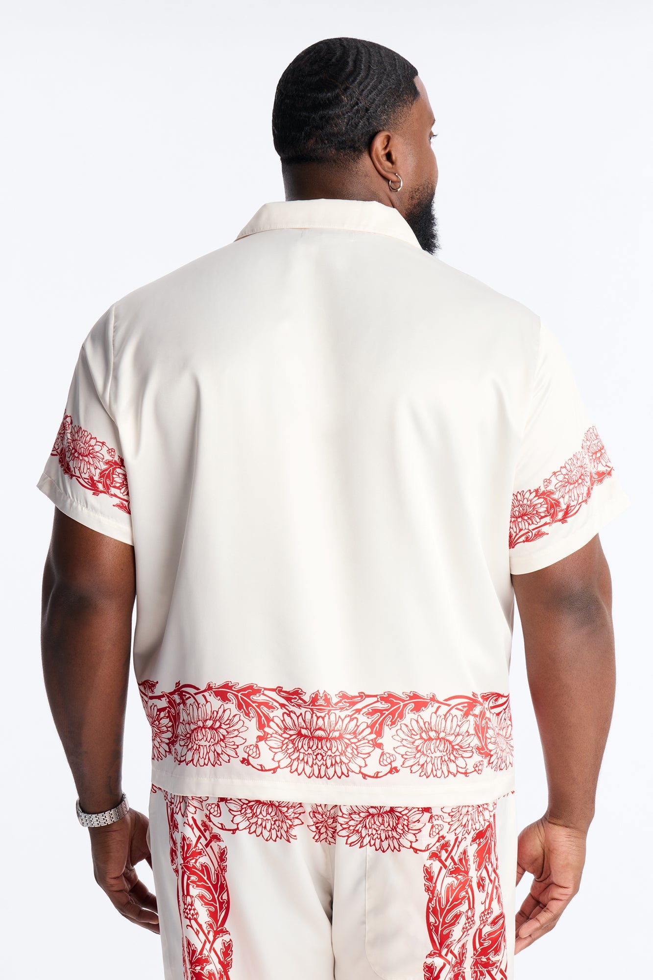 KOS Cuban Collar Button Up Shirt - White