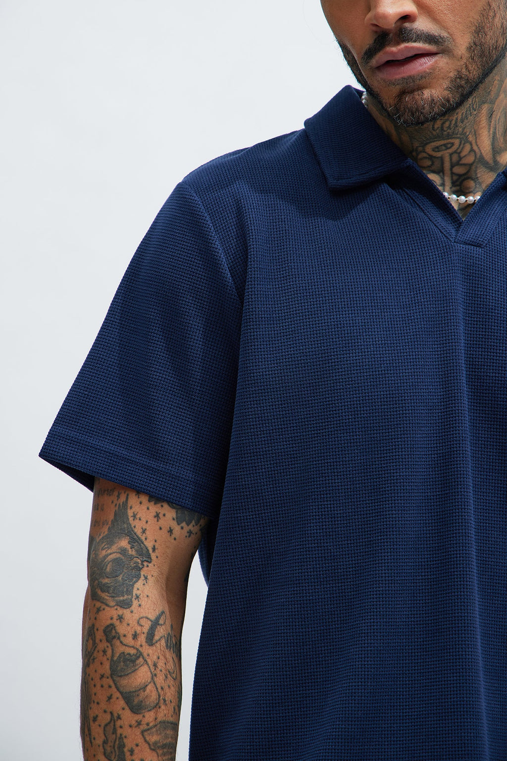 Cairo Textured Polo - Navy