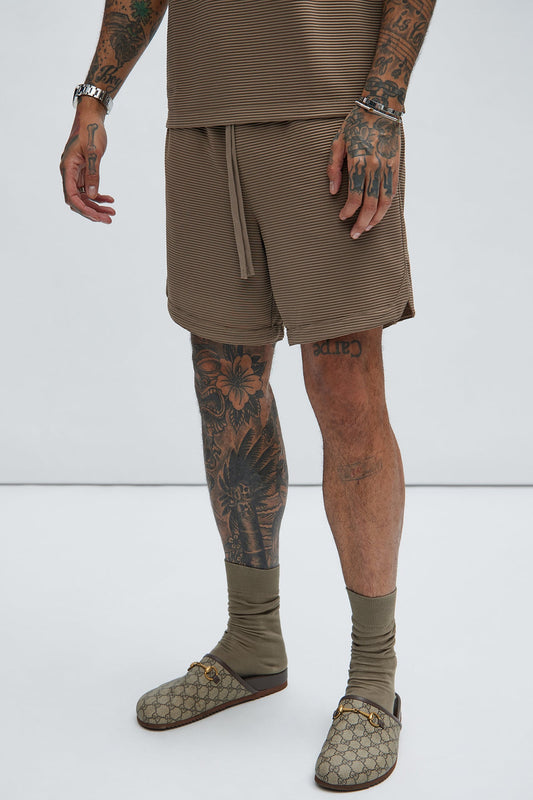 Zyler Textured Shorts - Taupe