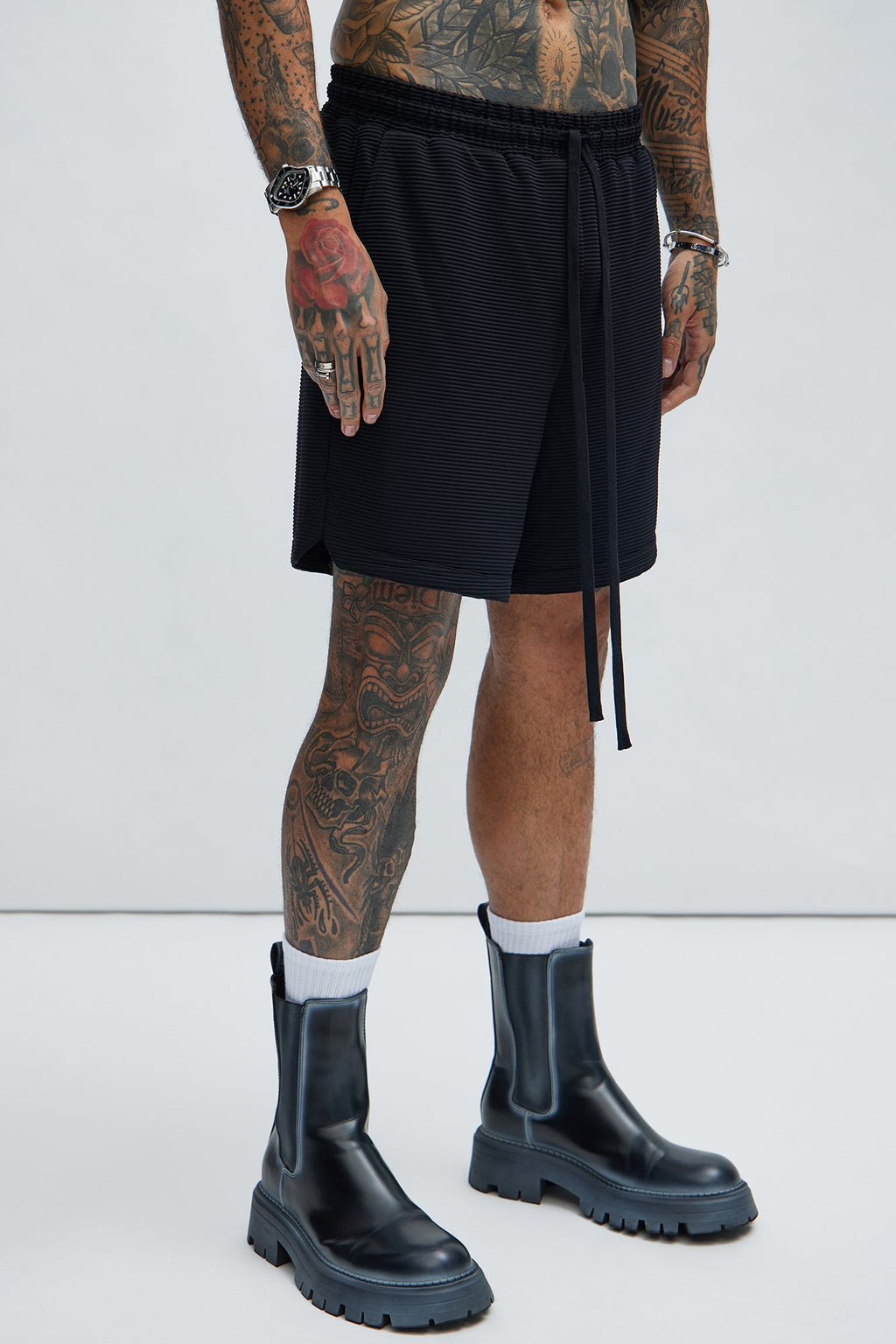 Zyler Textured Shorts - Black