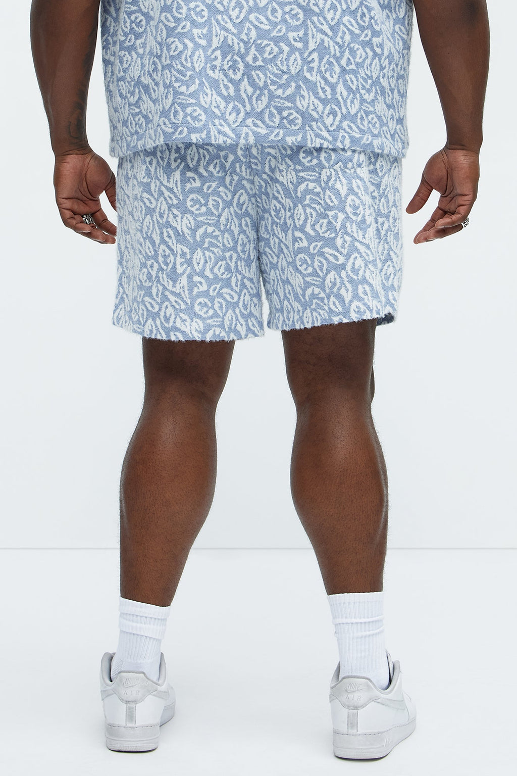 Jacquard Foliage Shorts - Blue/combo